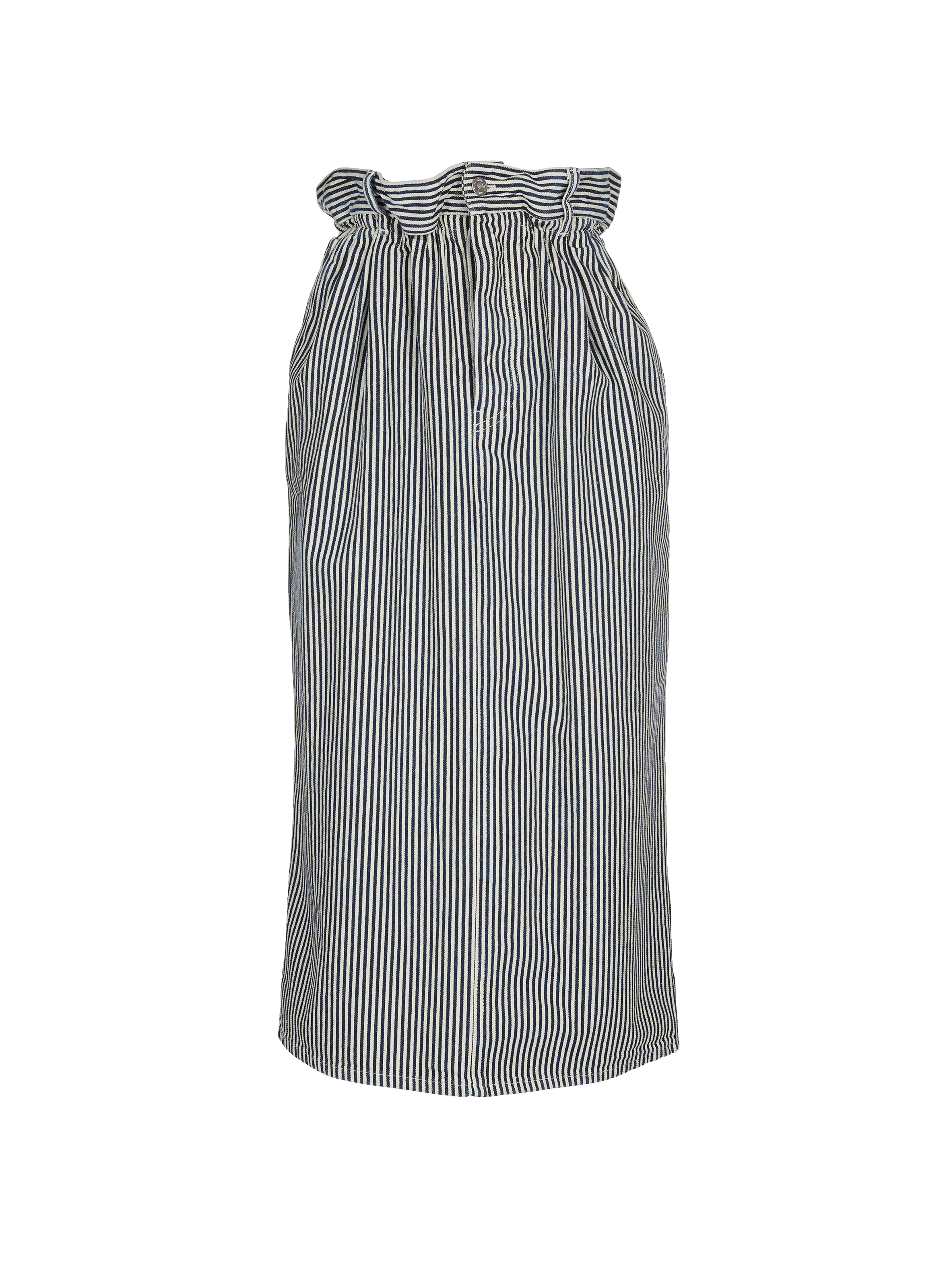 Jupe à taille haute en denim rayé