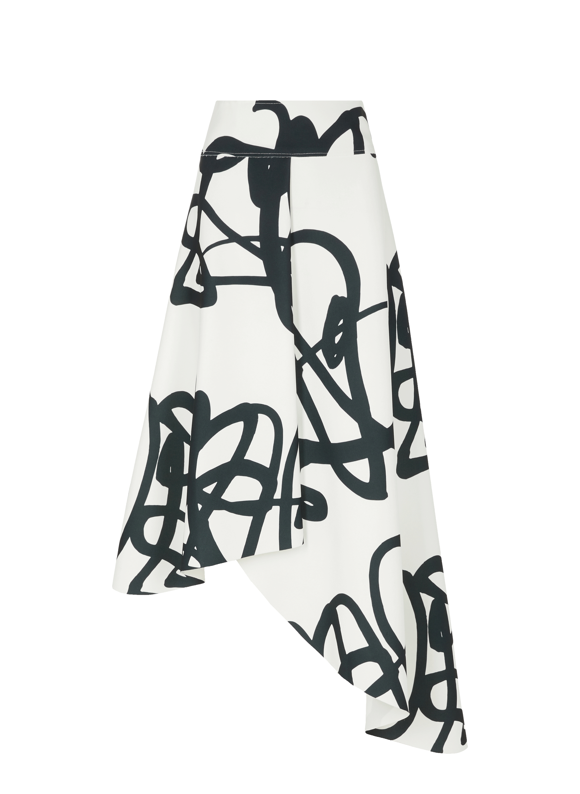 Jupe asymétrique à motifs géométriques