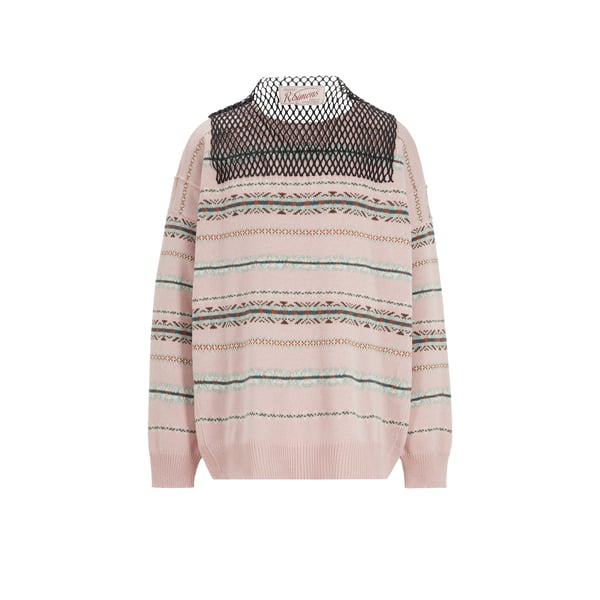 Pull jacquard oversize en laine mérinos