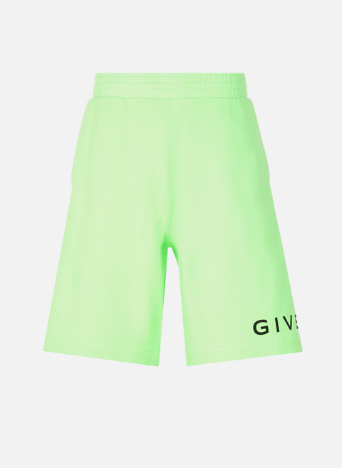 Green cotton jersey logo shortsGIVENCHY 