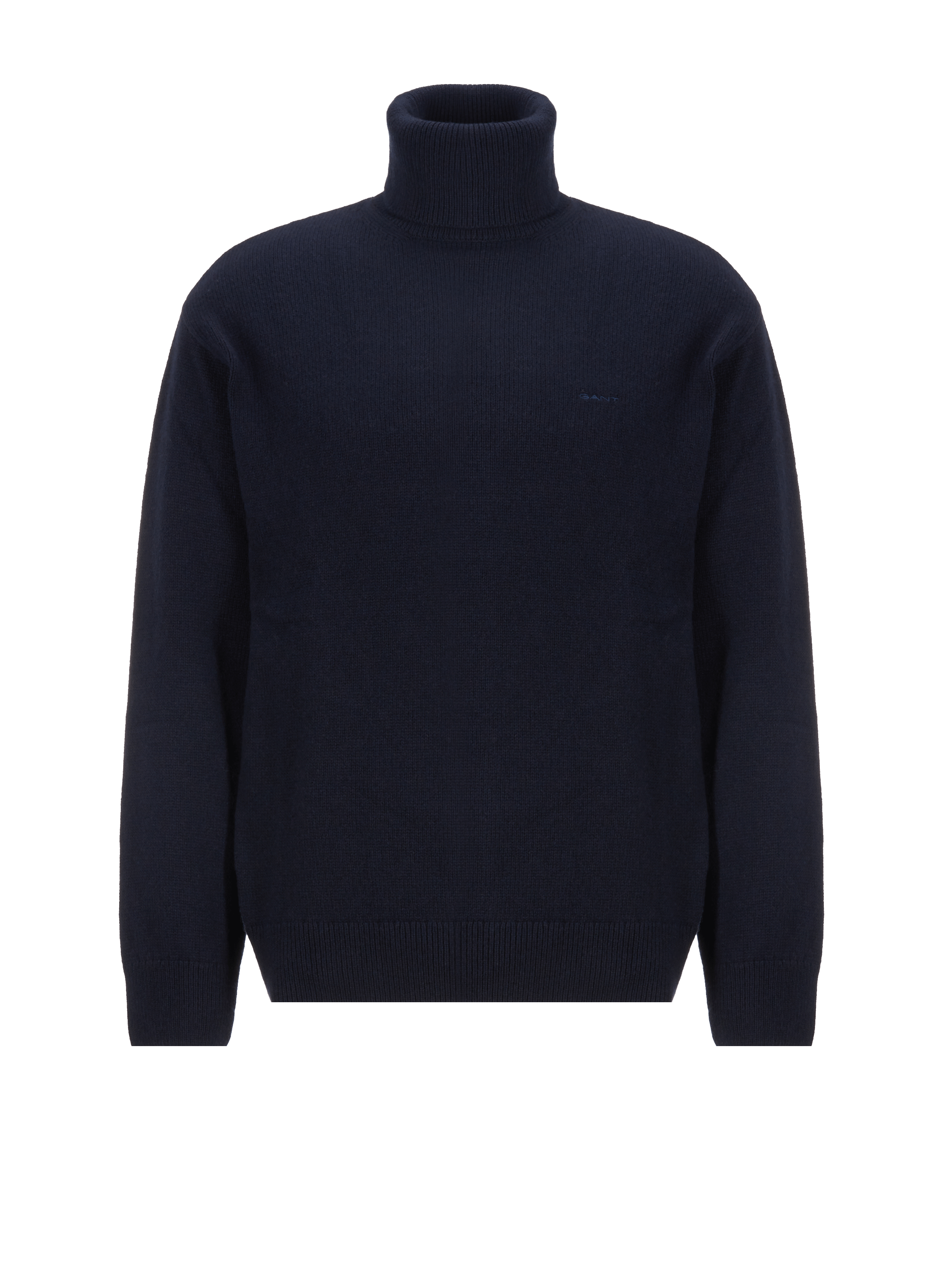 Pull col roulé en coton et laine