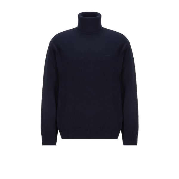 Pull col roulé en coton et laine