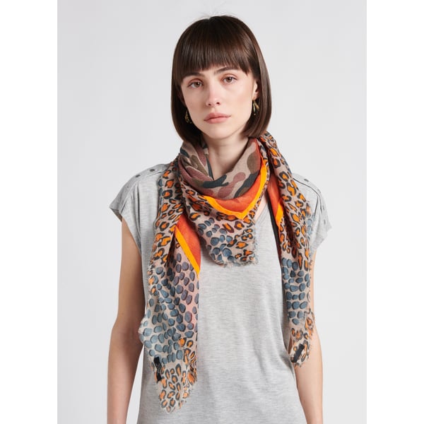 Echarpe en laine mélangé imprimée