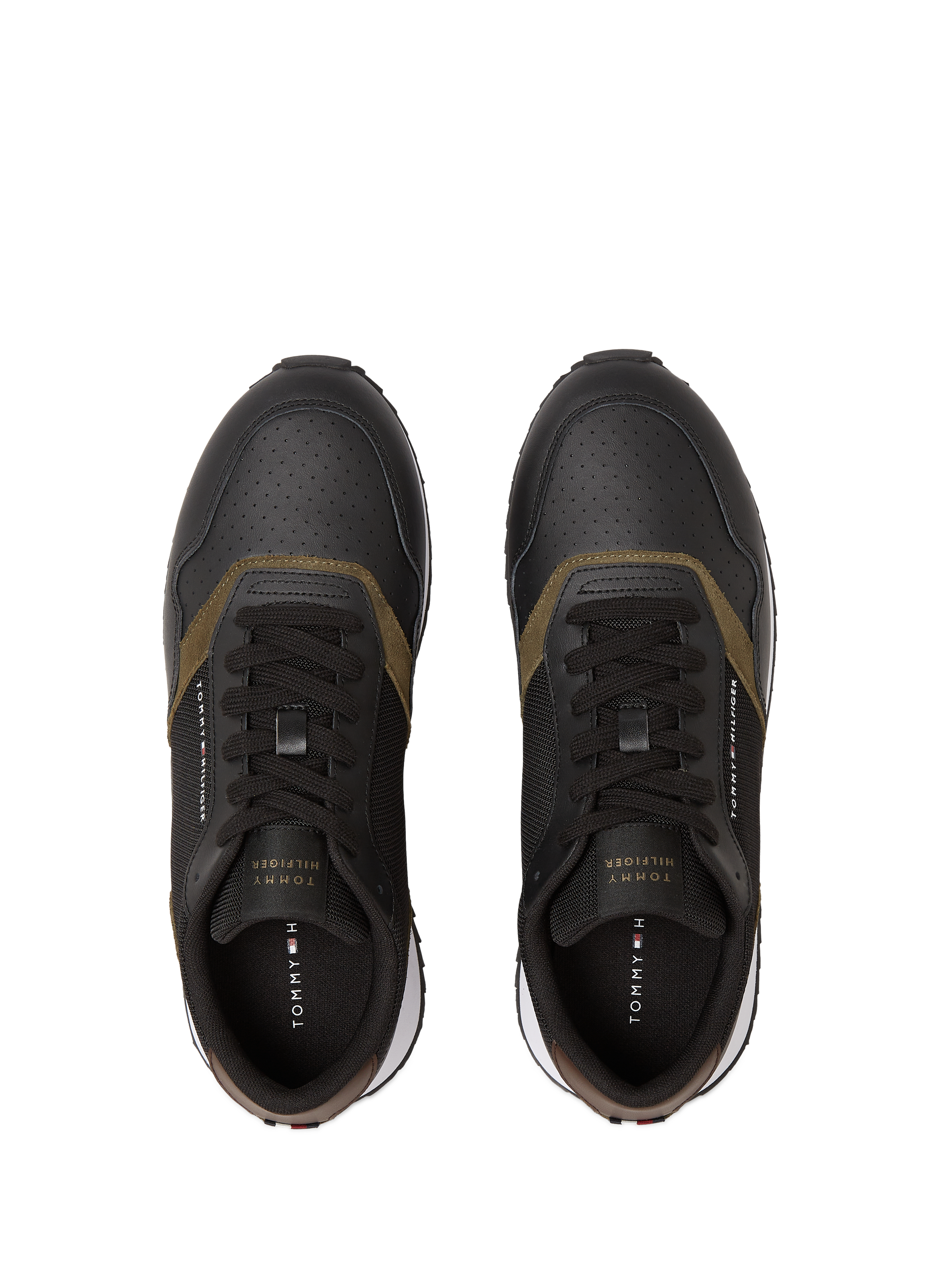 Leather Running Sneakers TOMMY HILFIGER Black