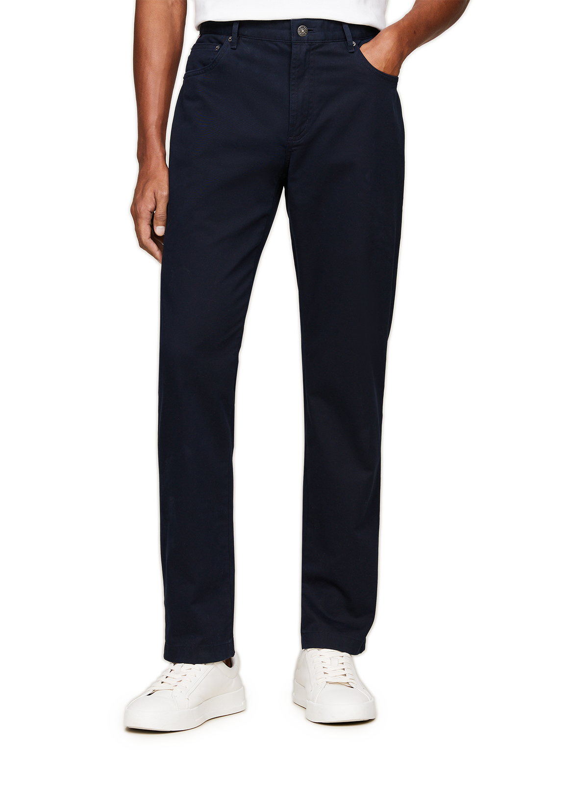TOMMY HILFIGER Pantalon droit en coton  Bleu