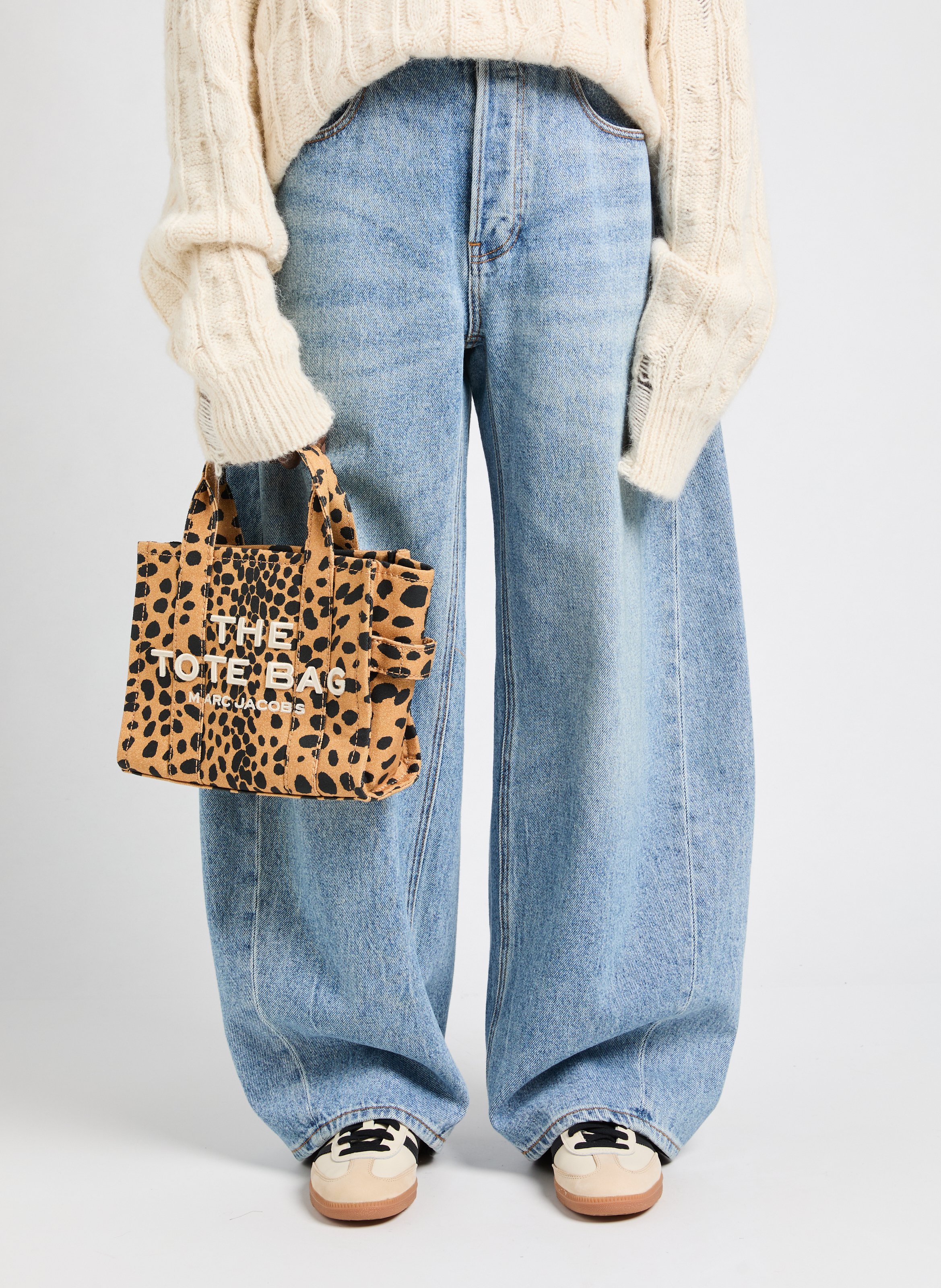 Sac cabas The Cheetah Canvas Medium Tote Bag MARC JACOBS Noir