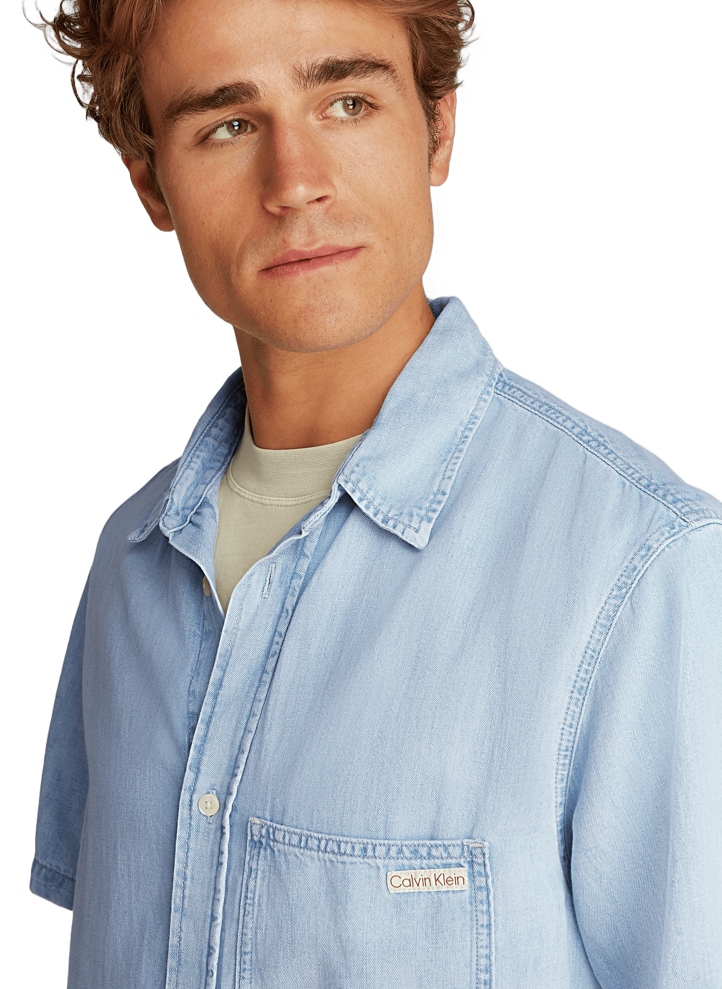 Cotton and linen shirt CALVIN KLEIN White