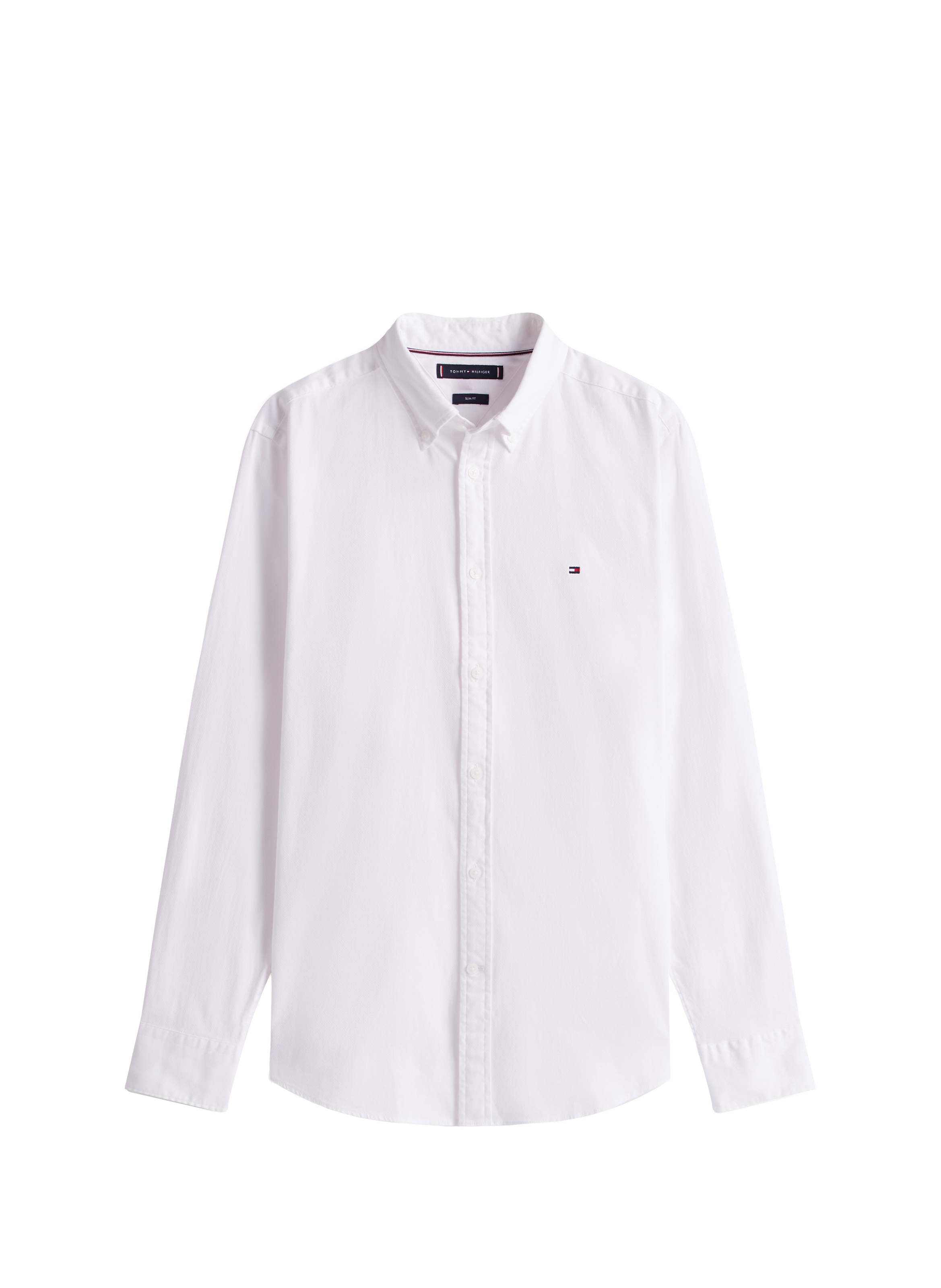 Shirt with American collar in blended cotton TOMMY HILFIGER White