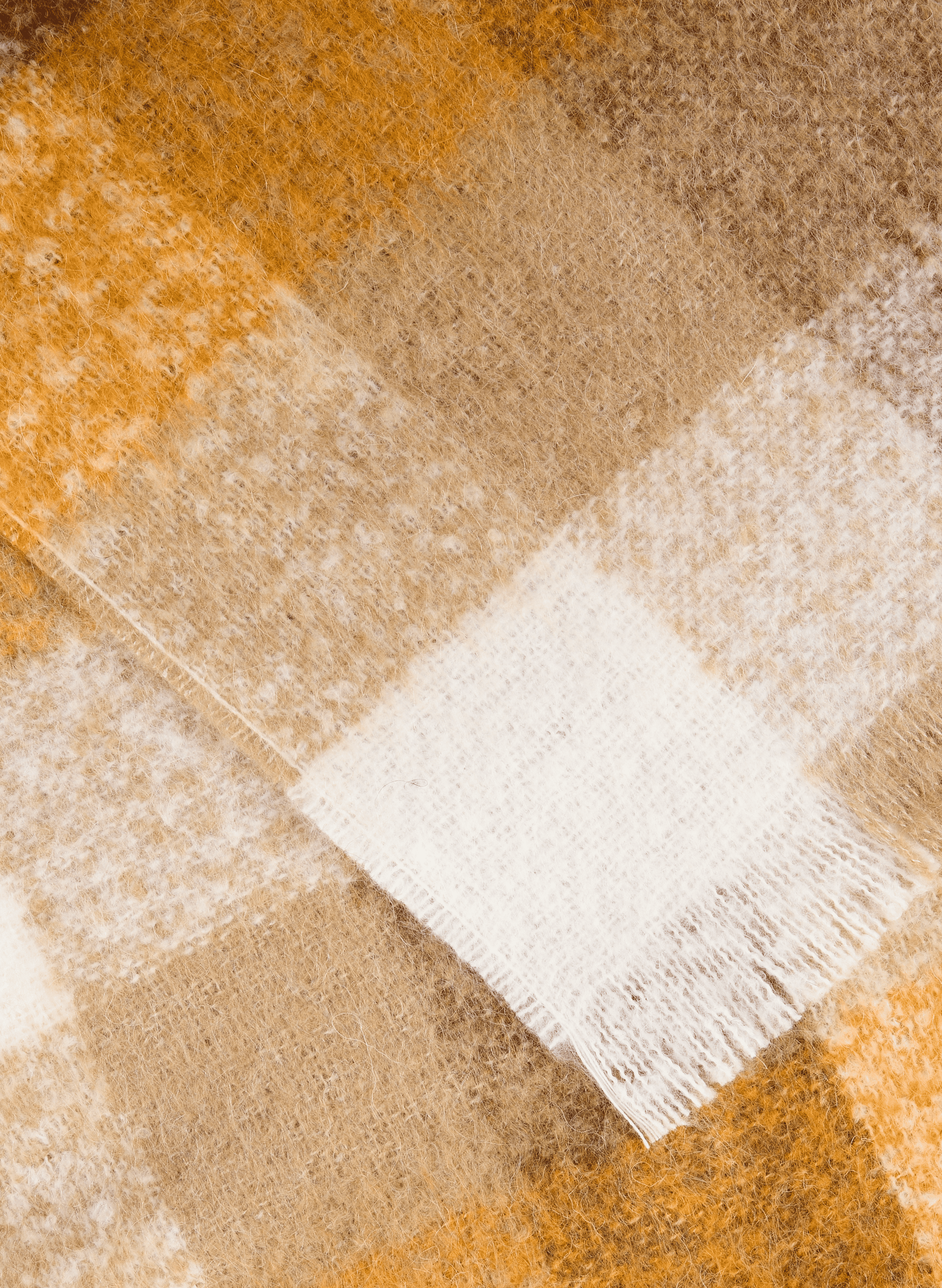 Echarpe à carreaux fondu en mohair mélangé AU PRINTEMPS PARIS Jaune