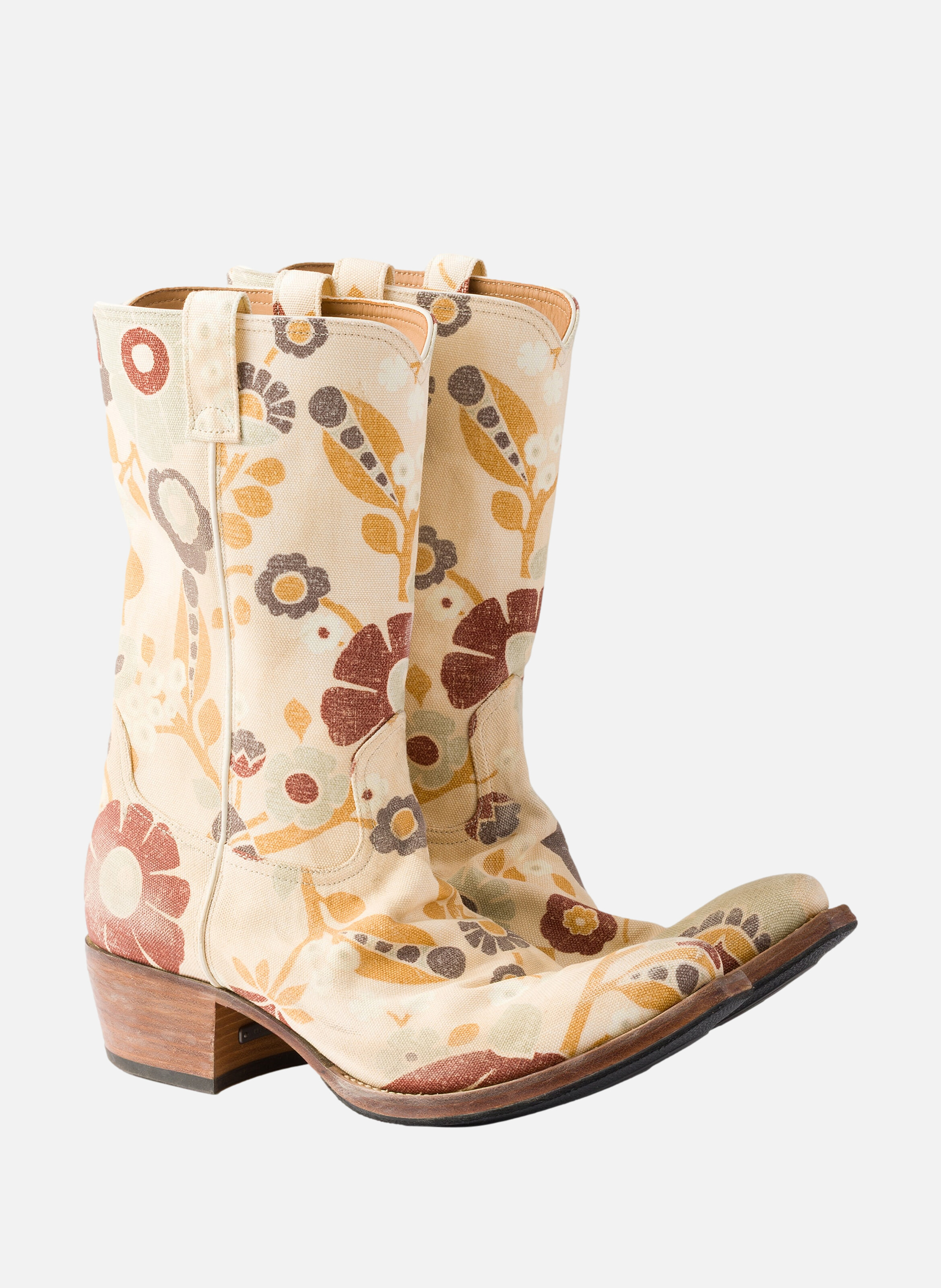 Bottes en tissu imprimé PRADA Beige