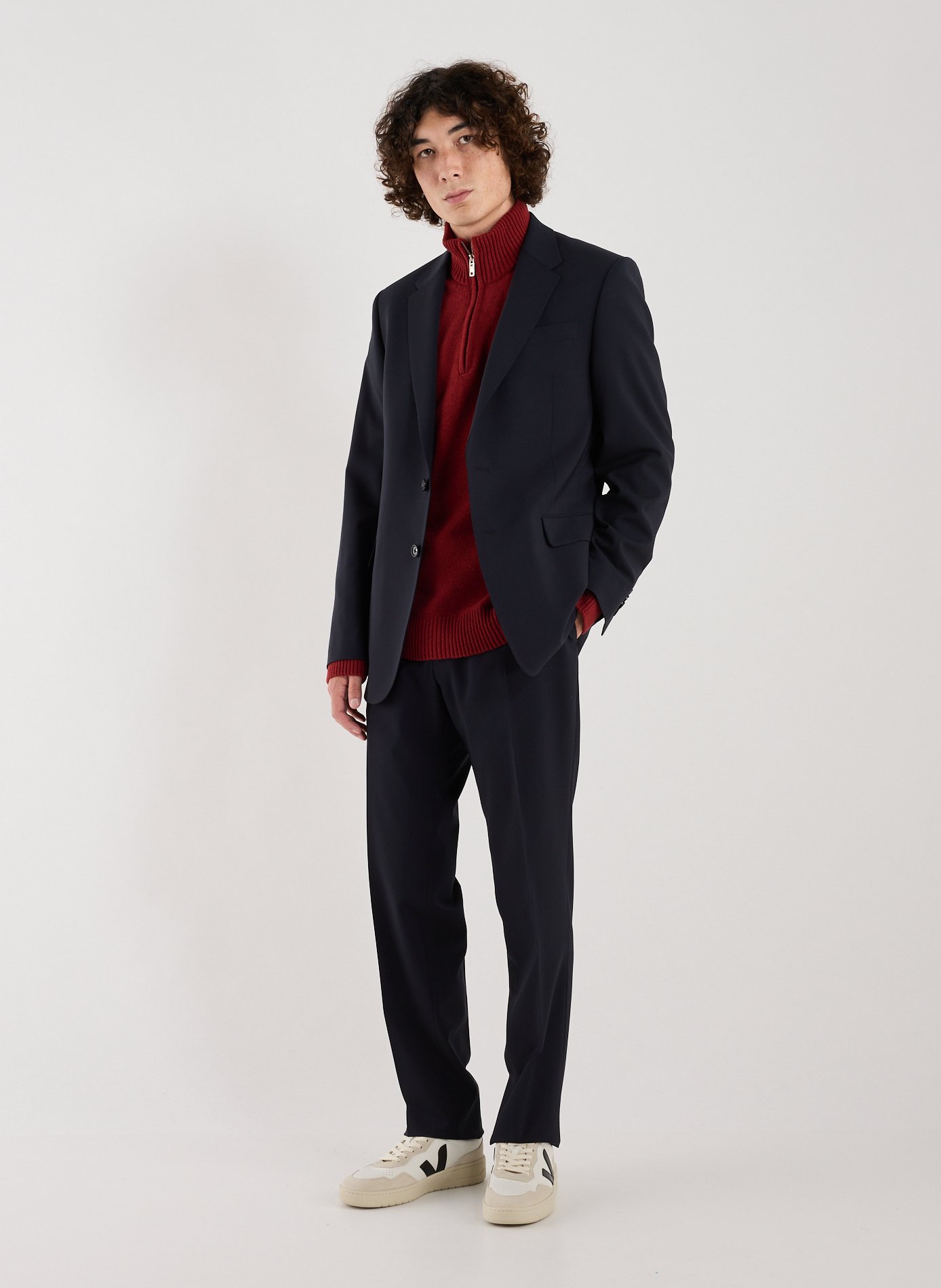 Veste de costumem en laine mélangée  AU PRINTEMPS PARIS Bleu