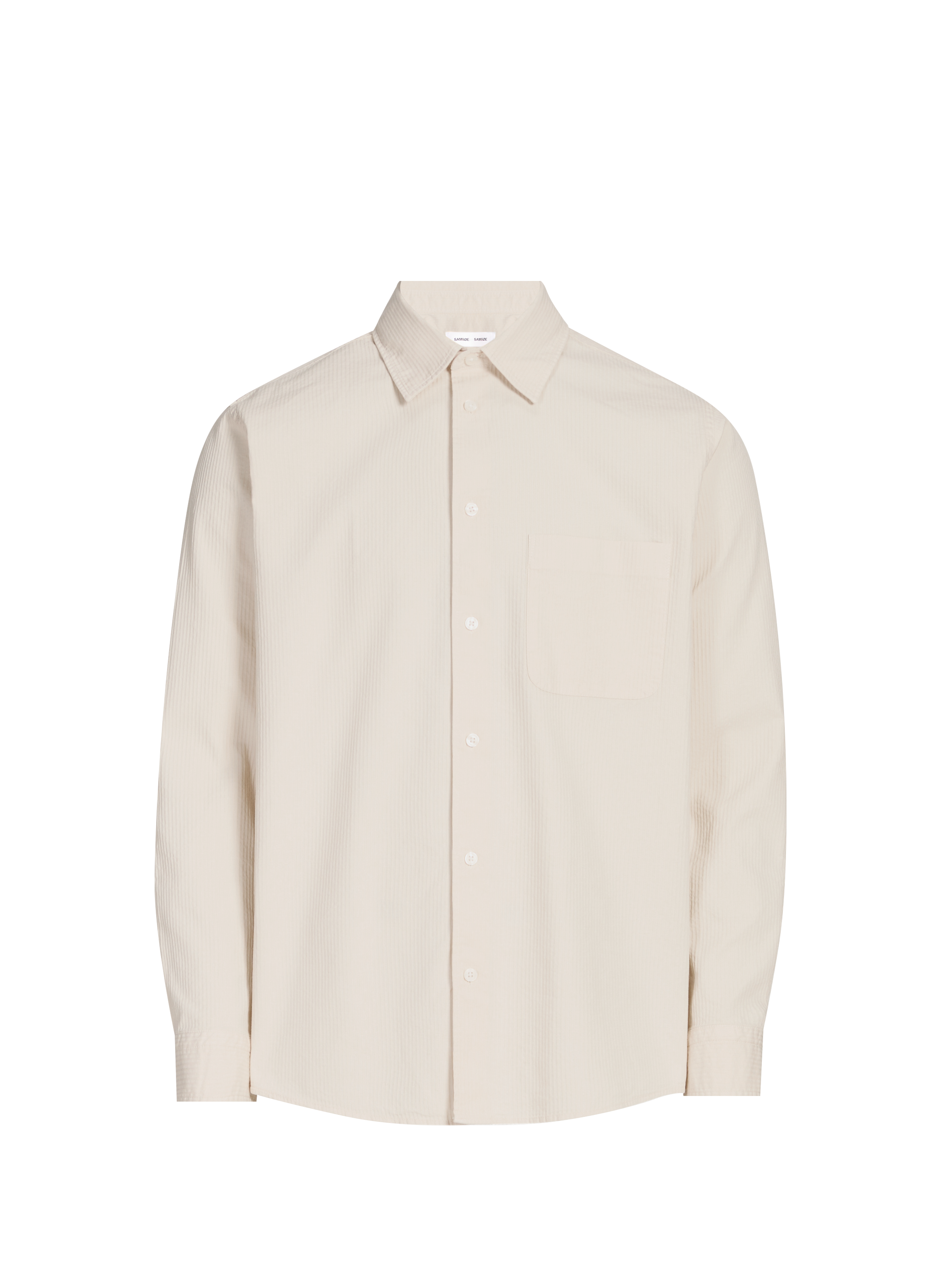 Chemise droite aspect rayé en coton SAMSOE SAMSOE Beige