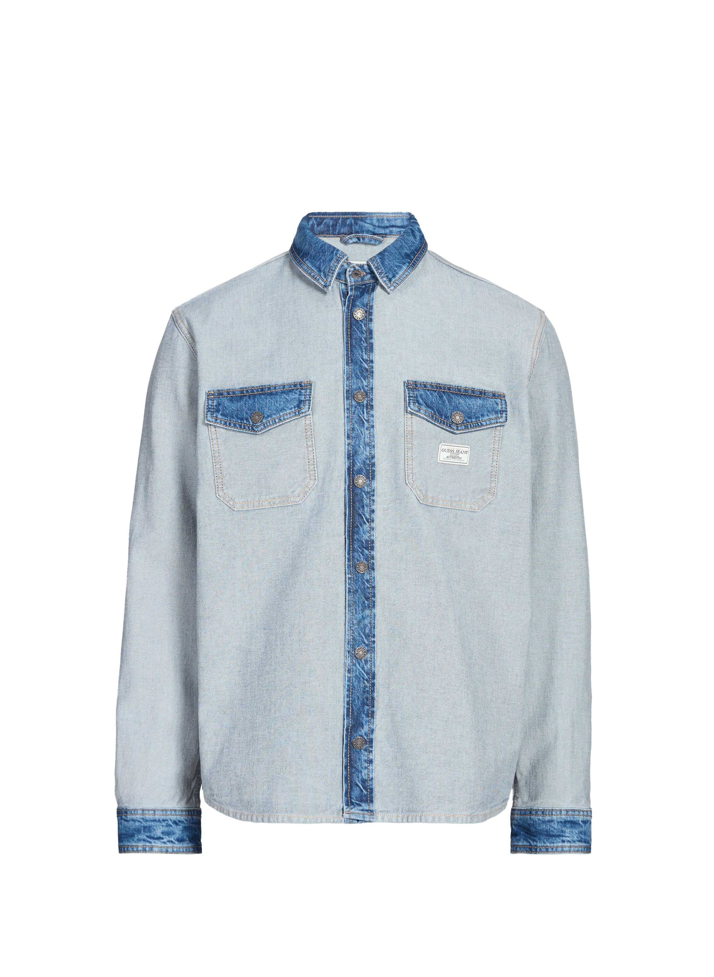 Bleached denim Shirt GUESS Blue