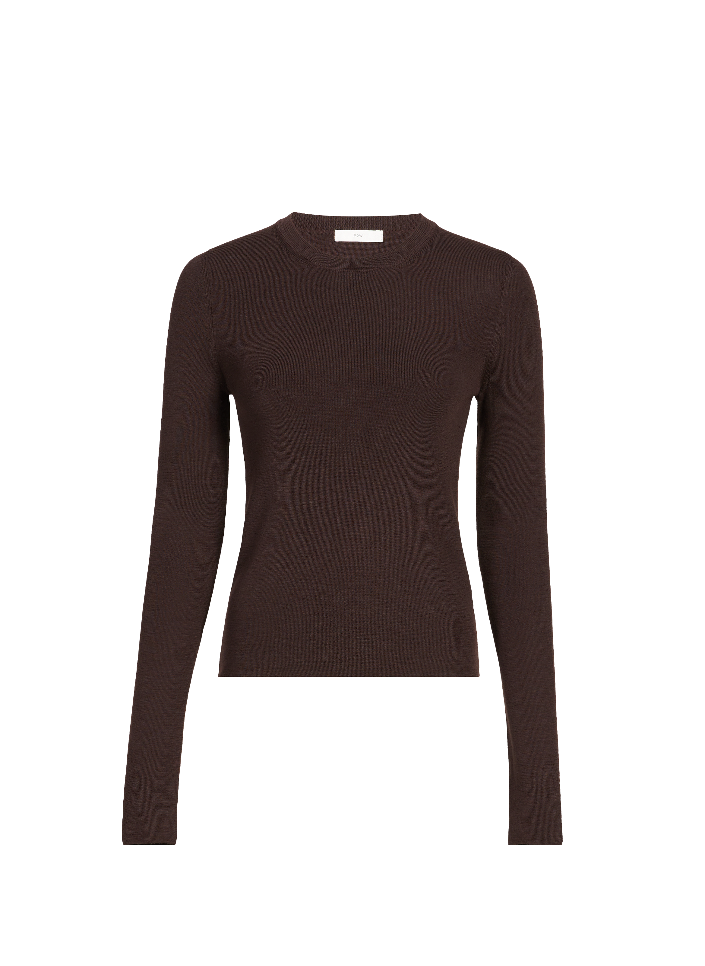 R2W Round-neck wool and cashmere jumper Brown