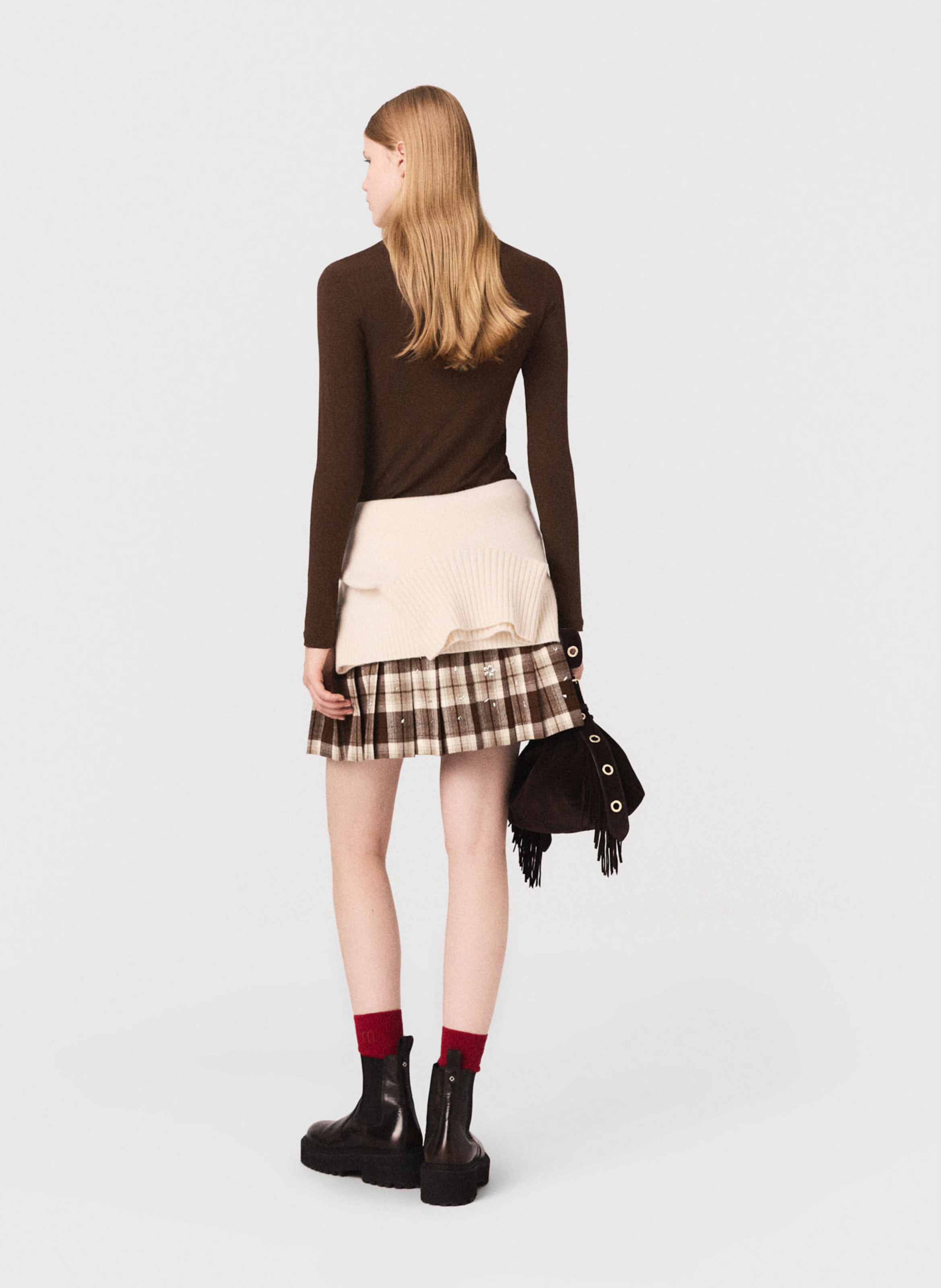 Pull col roulé MAJE Marron