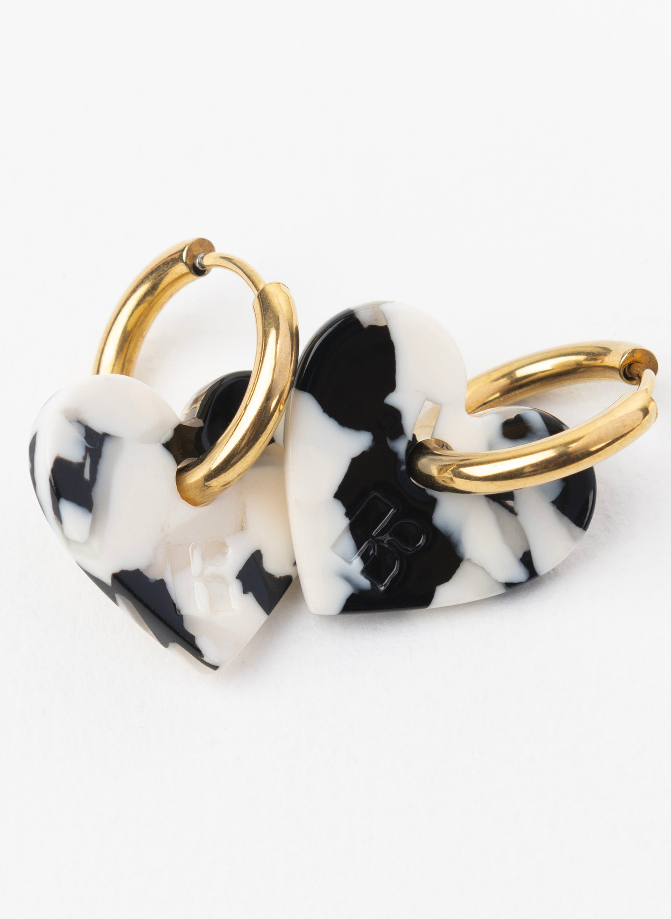 Boucles d'oreilles lova lova avec anneaux en acier inoxydable argenté Noir