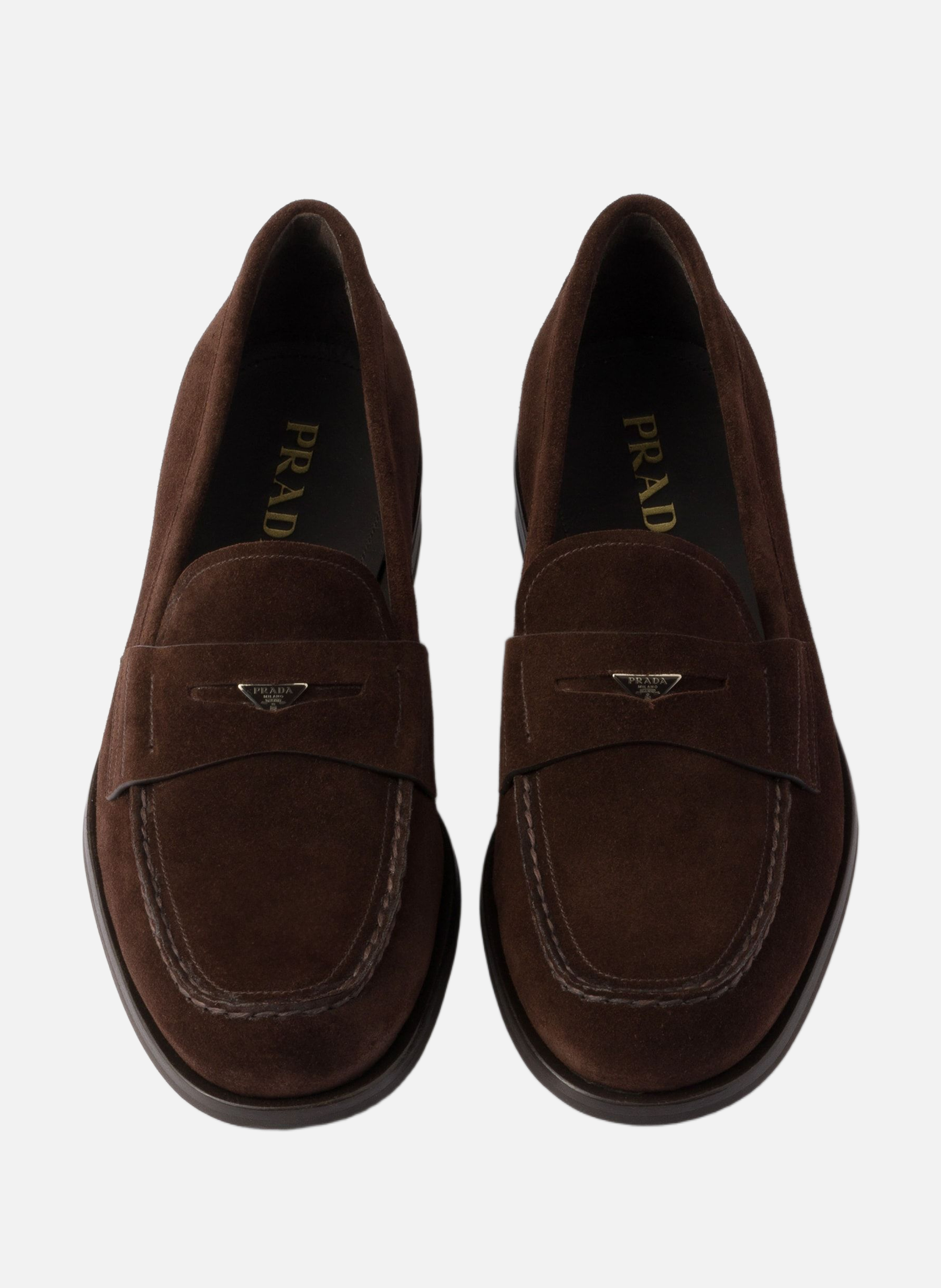 Mocassins en veau velours PRADA Marron