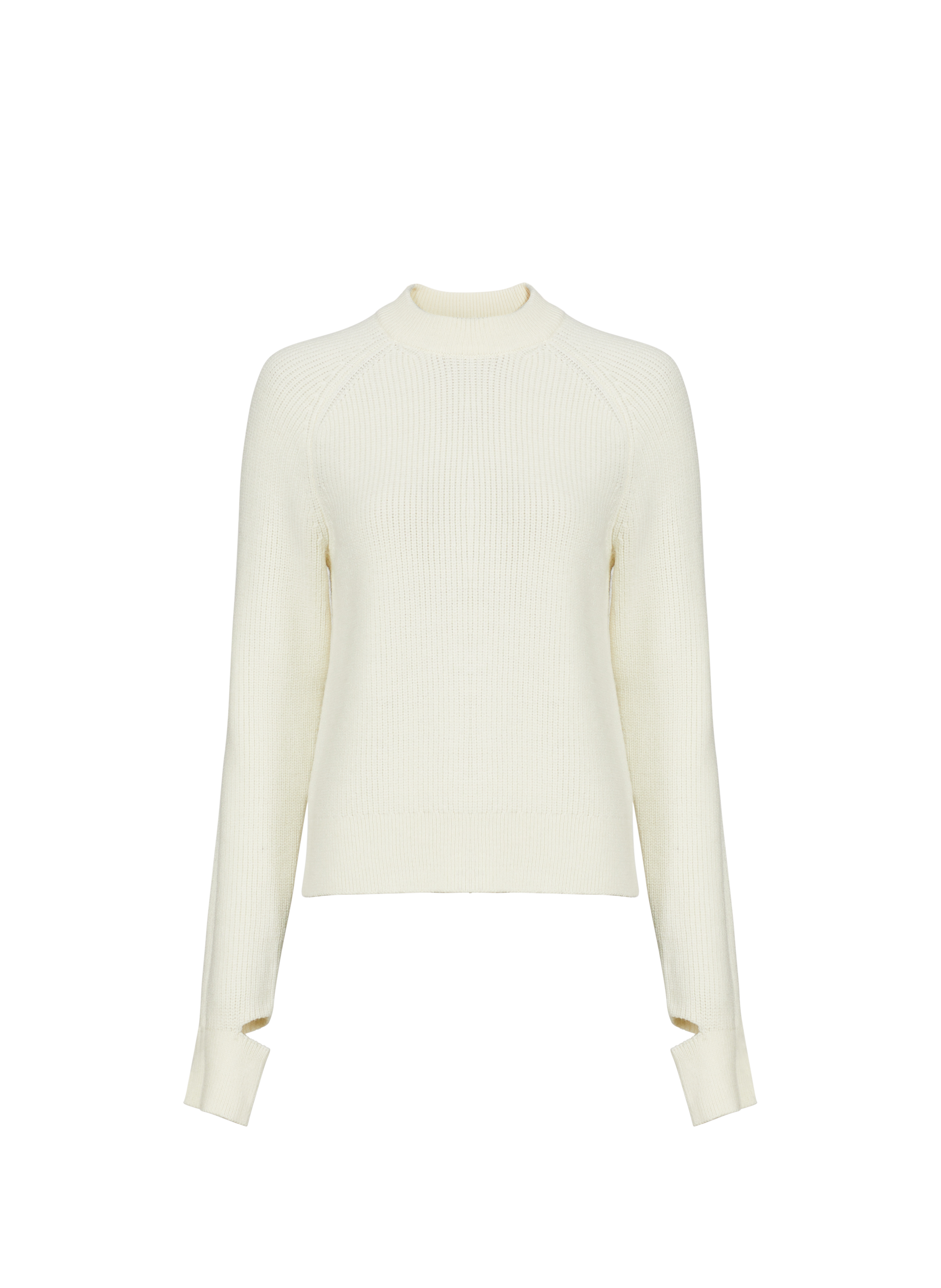 Pull col rond en laine mélangée TIBI Beige