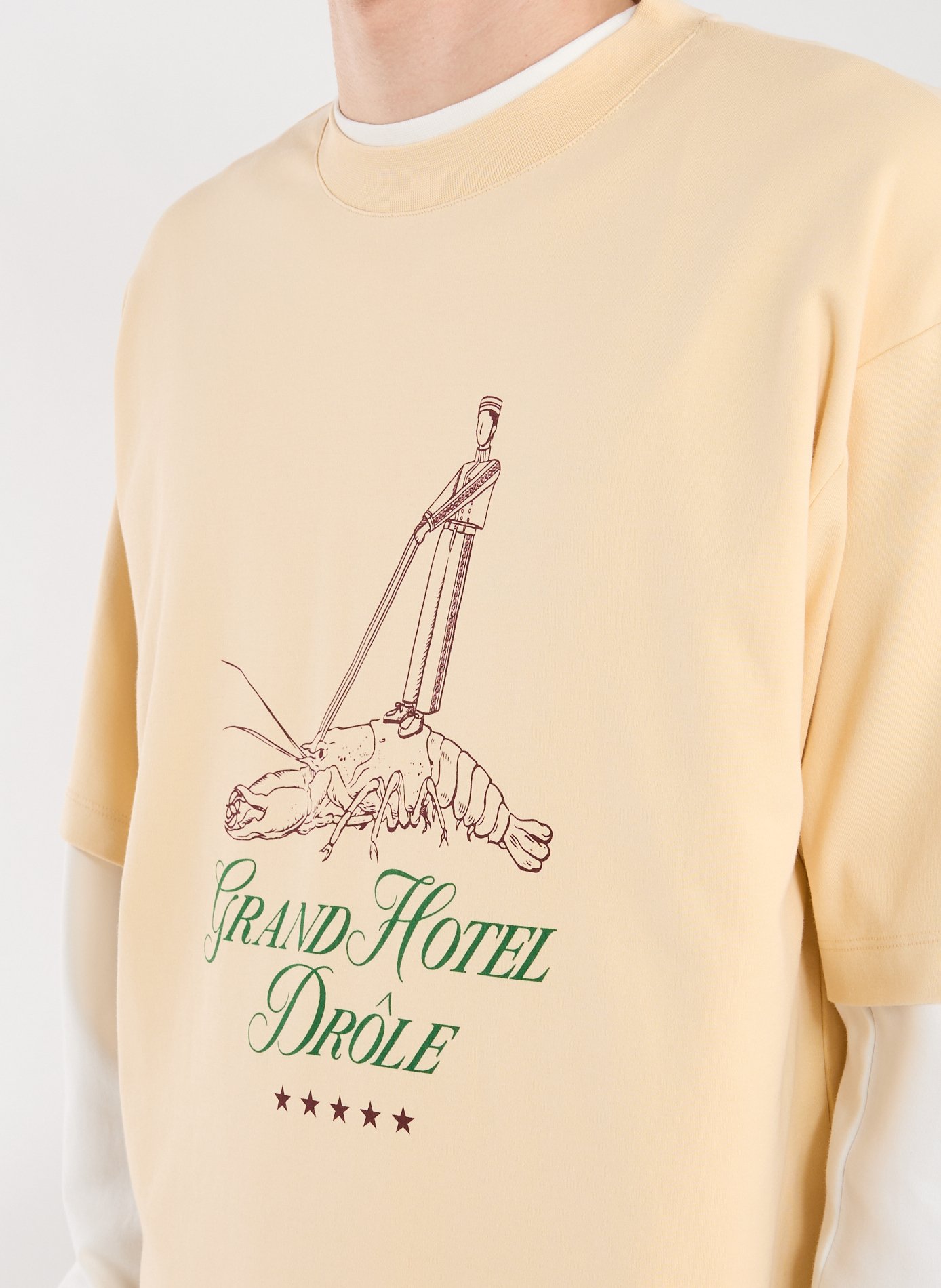 T-Shirt ample imprimé en coton DROLE DE MONSIEUR Beige