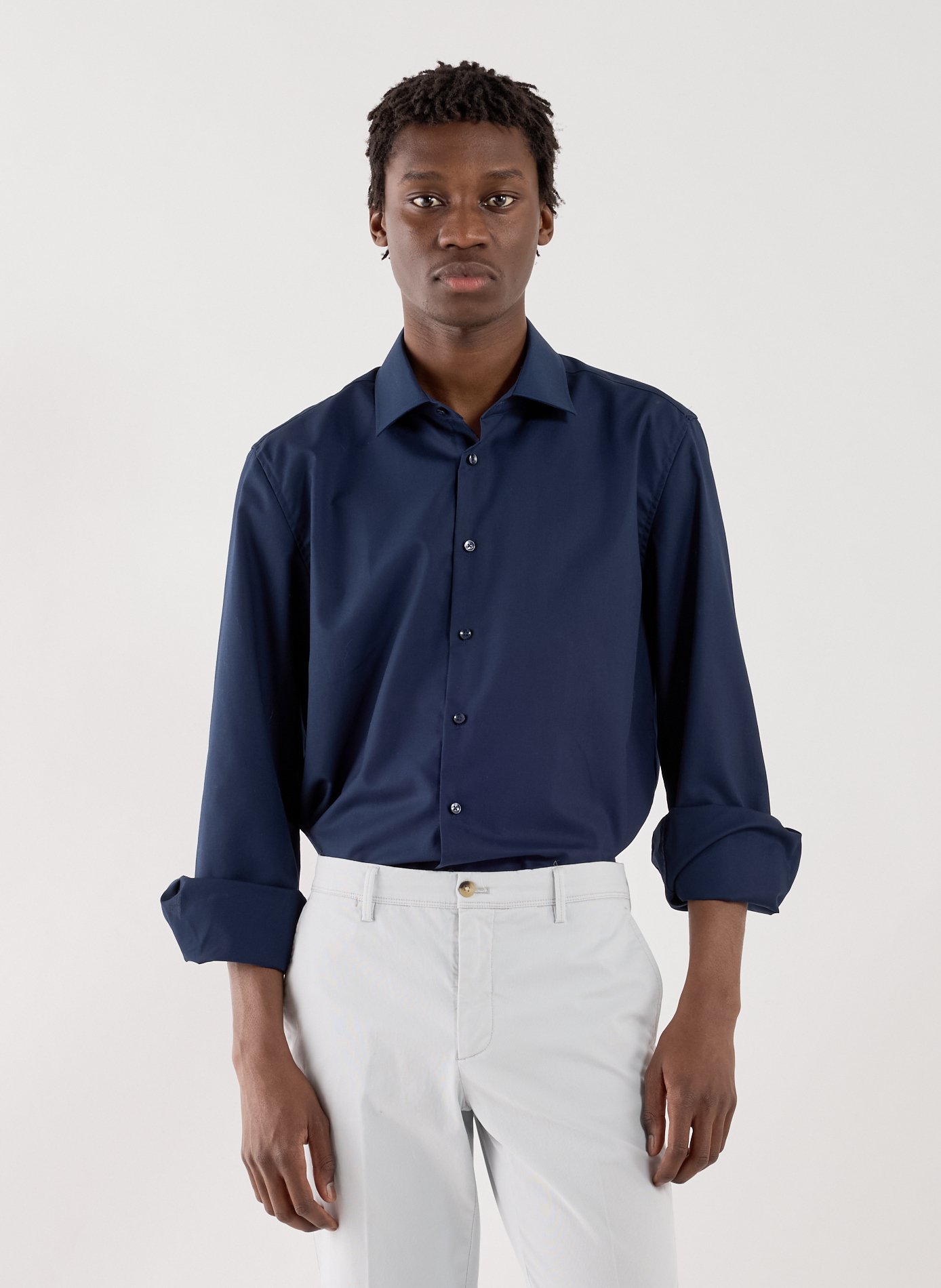 SEIDENSTICKER Kent-collar shirt Blue