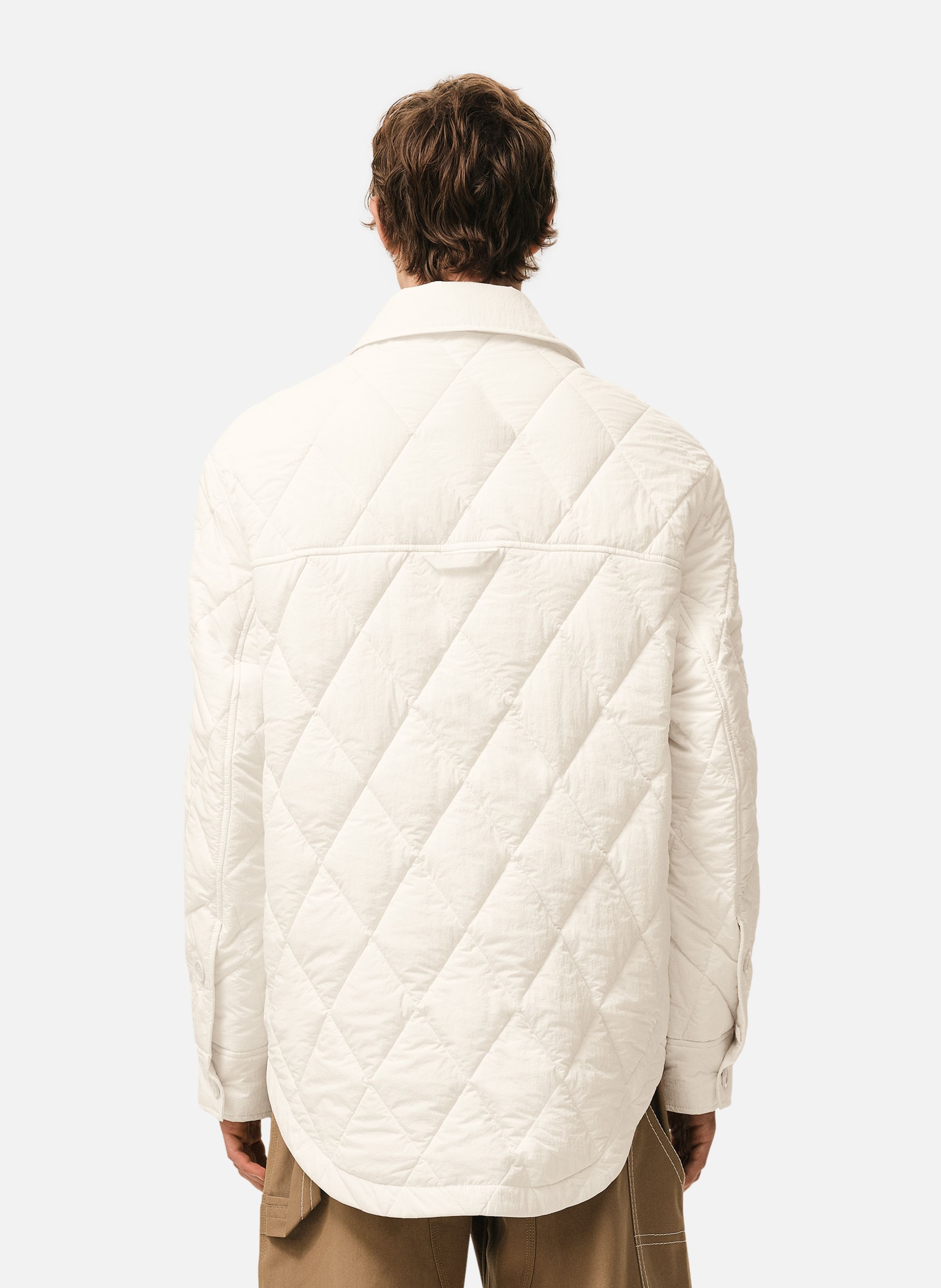 Veste boutonnée rembourrée unisexe en nylon AMI PARIS Blanc