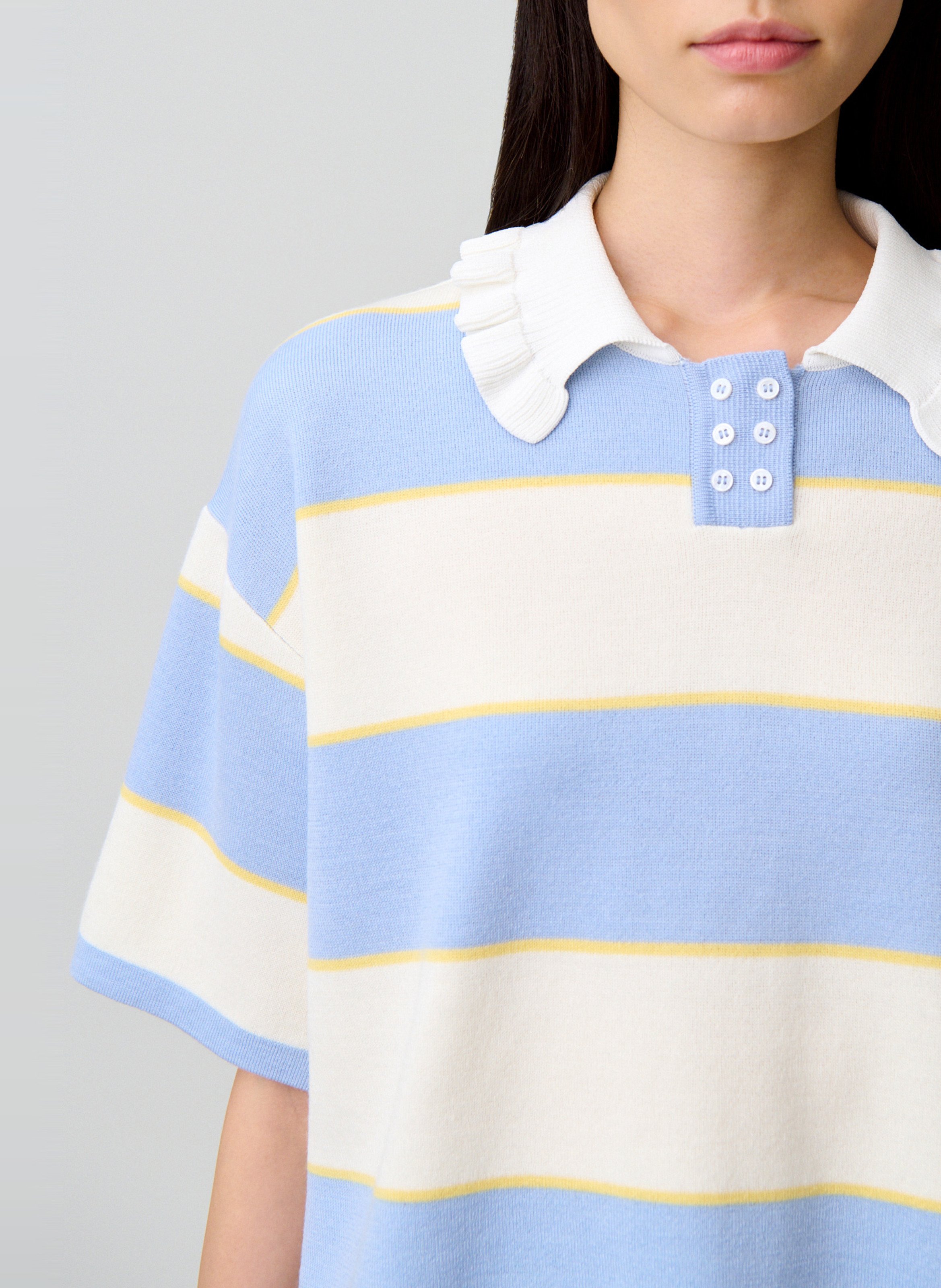 Pull col claudine en laine mélangée CLAUDIE PIERLOT Bleu