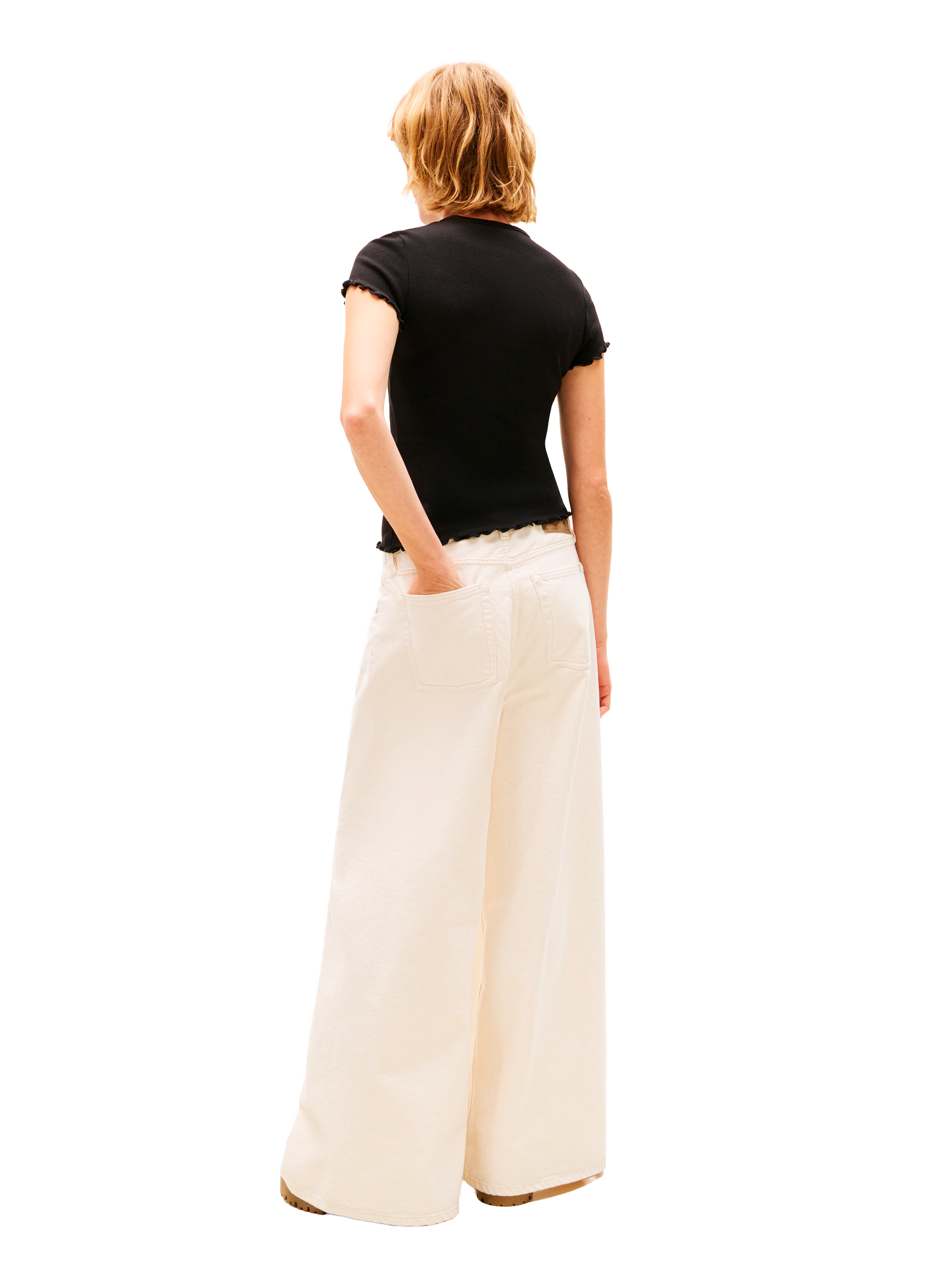 Straight fit blended cotton t-shirt TOMMY HILFIGER Black