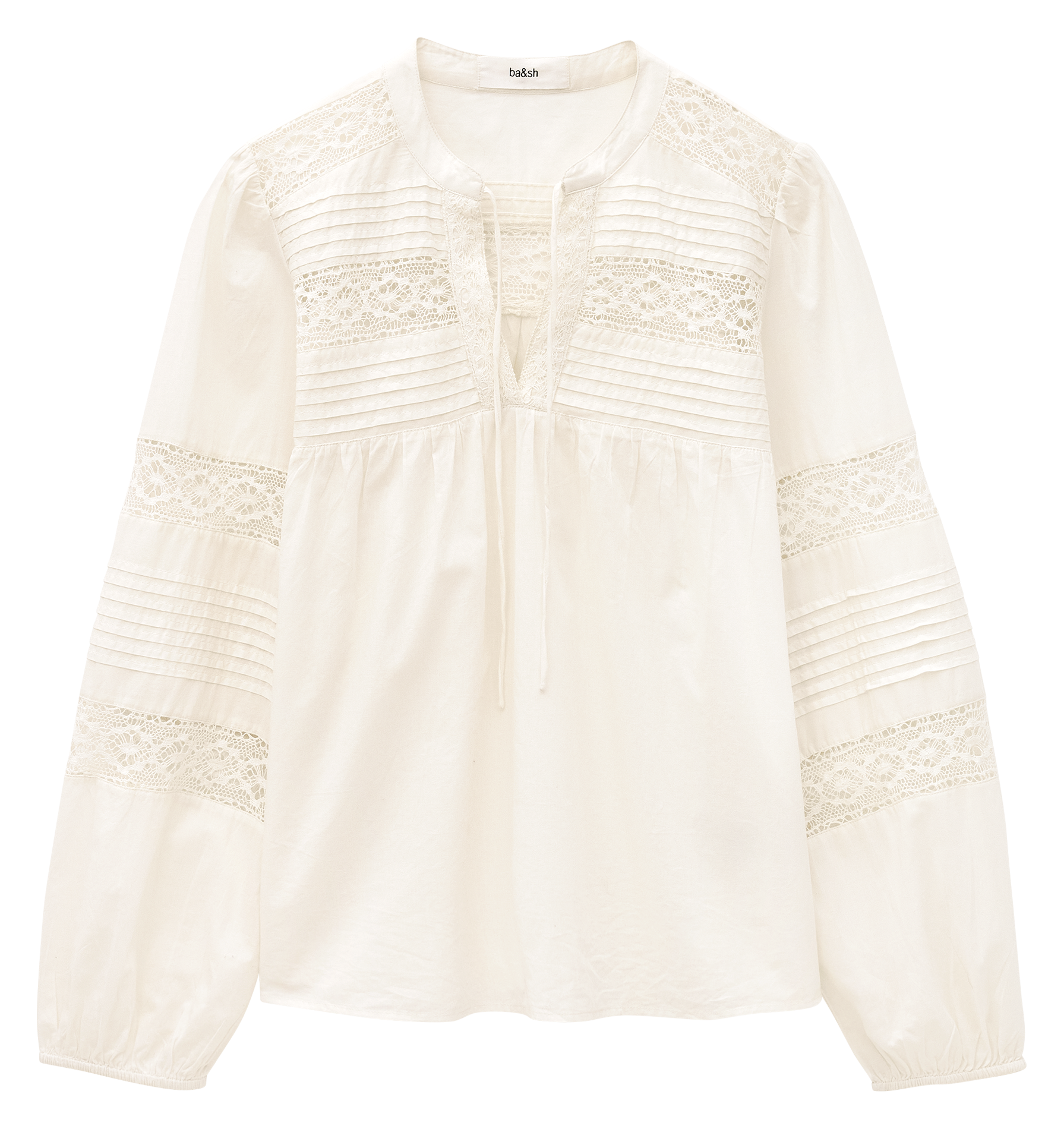 Top droit col tunisien en coton nami BA&SH Beige