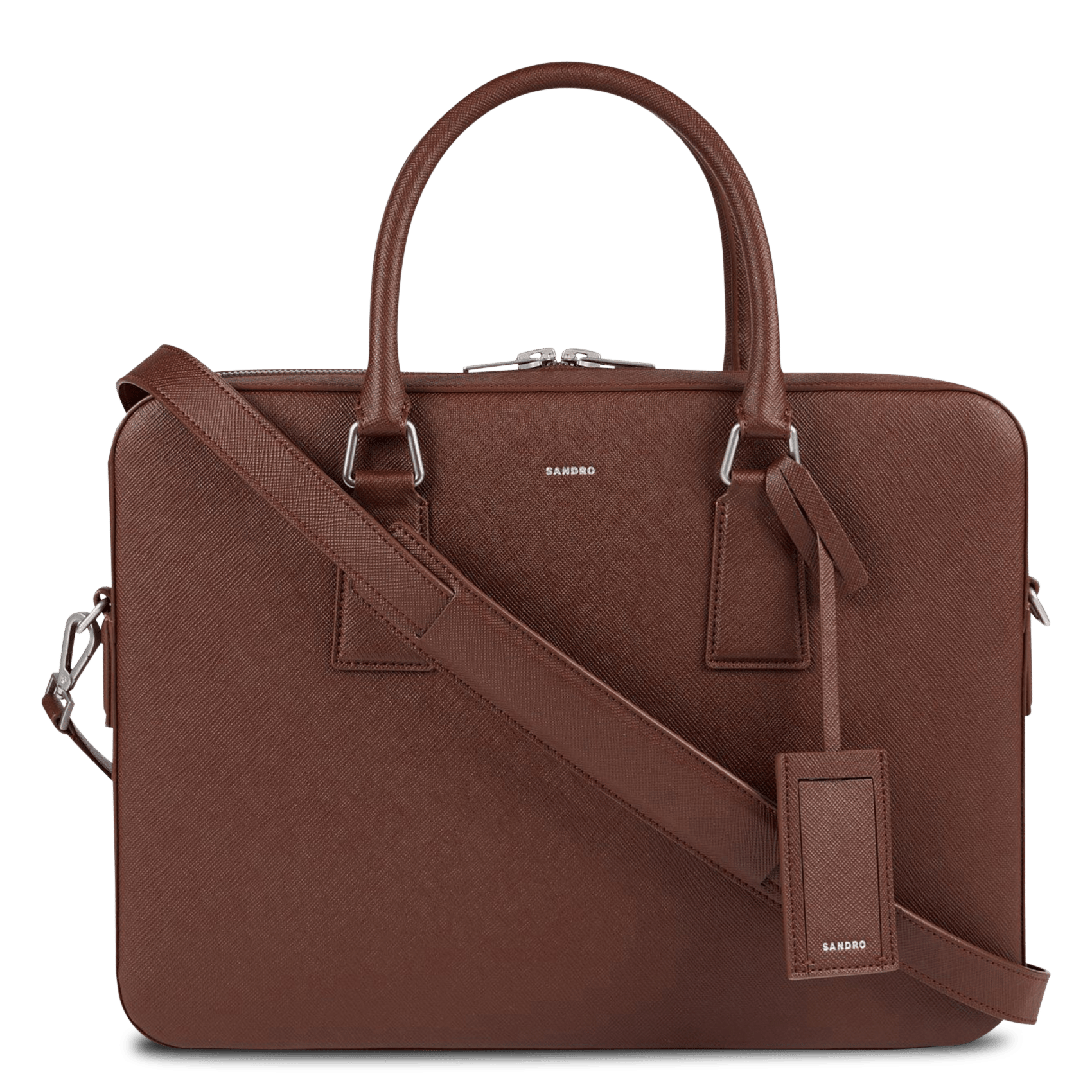 Sac ordinateur rigide SANDRO Marron