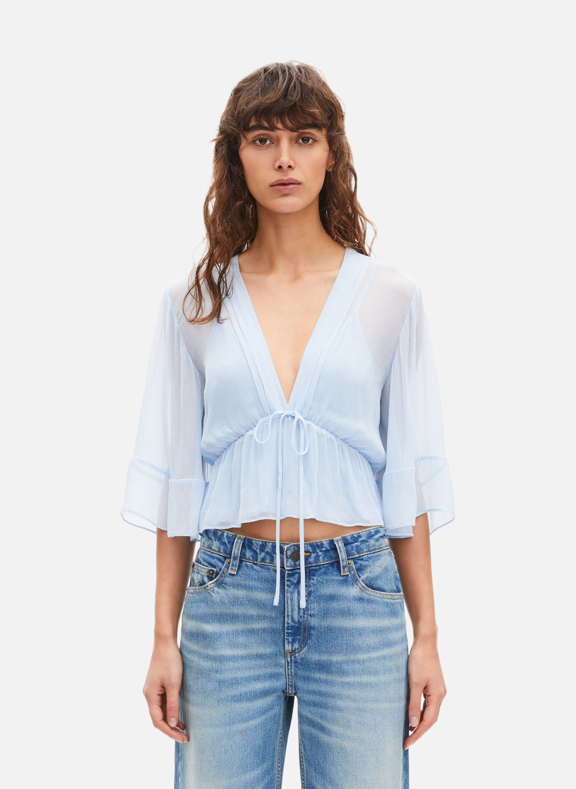 Blouse volantée THE KOOPLES Bleu