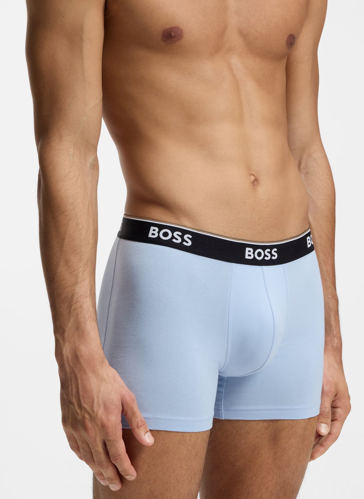 Lot de 3 boxers en coton mélangé BOSS Bleu
