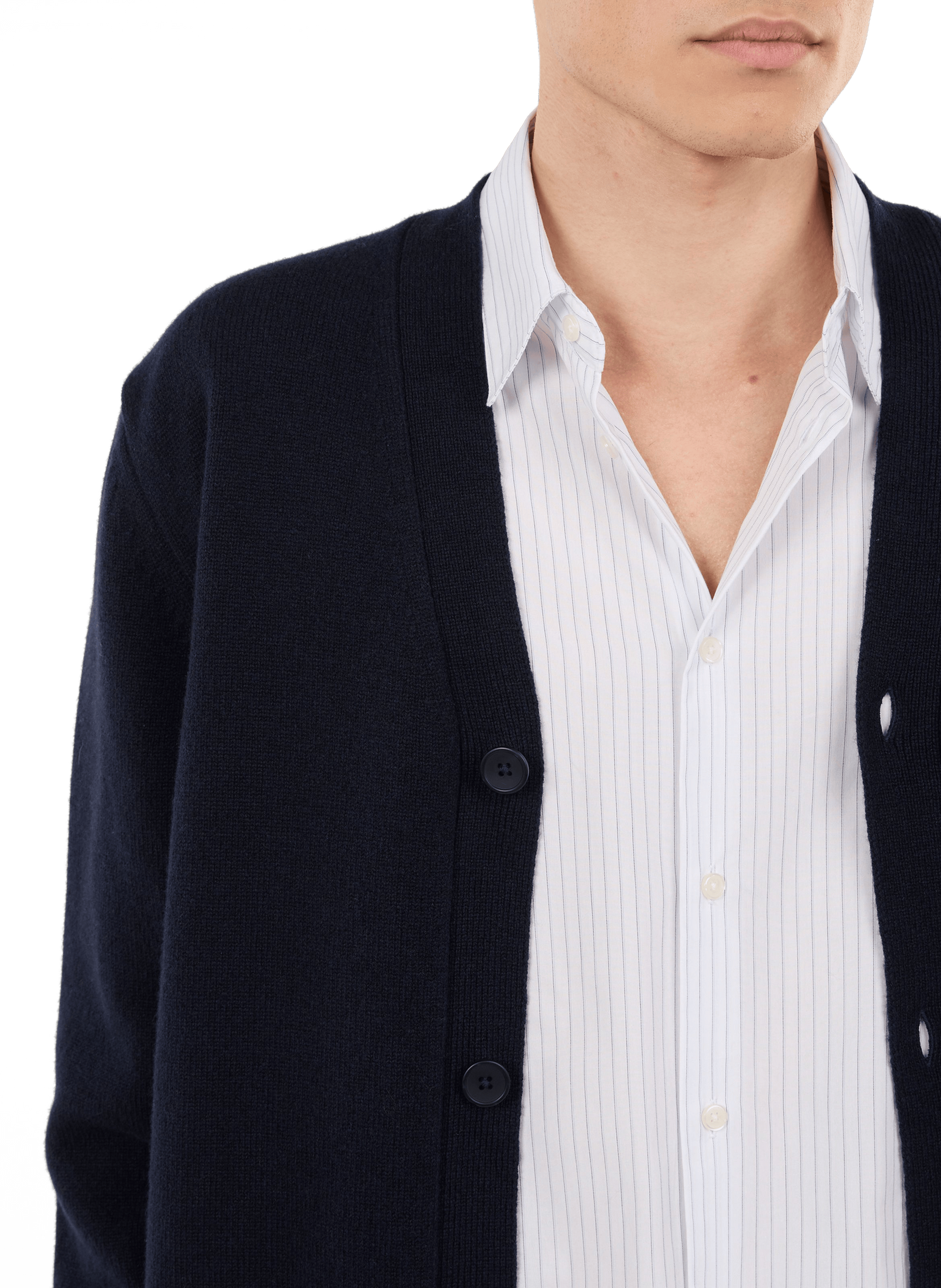 V-neck wool cardigan SAISON 1865 Blue