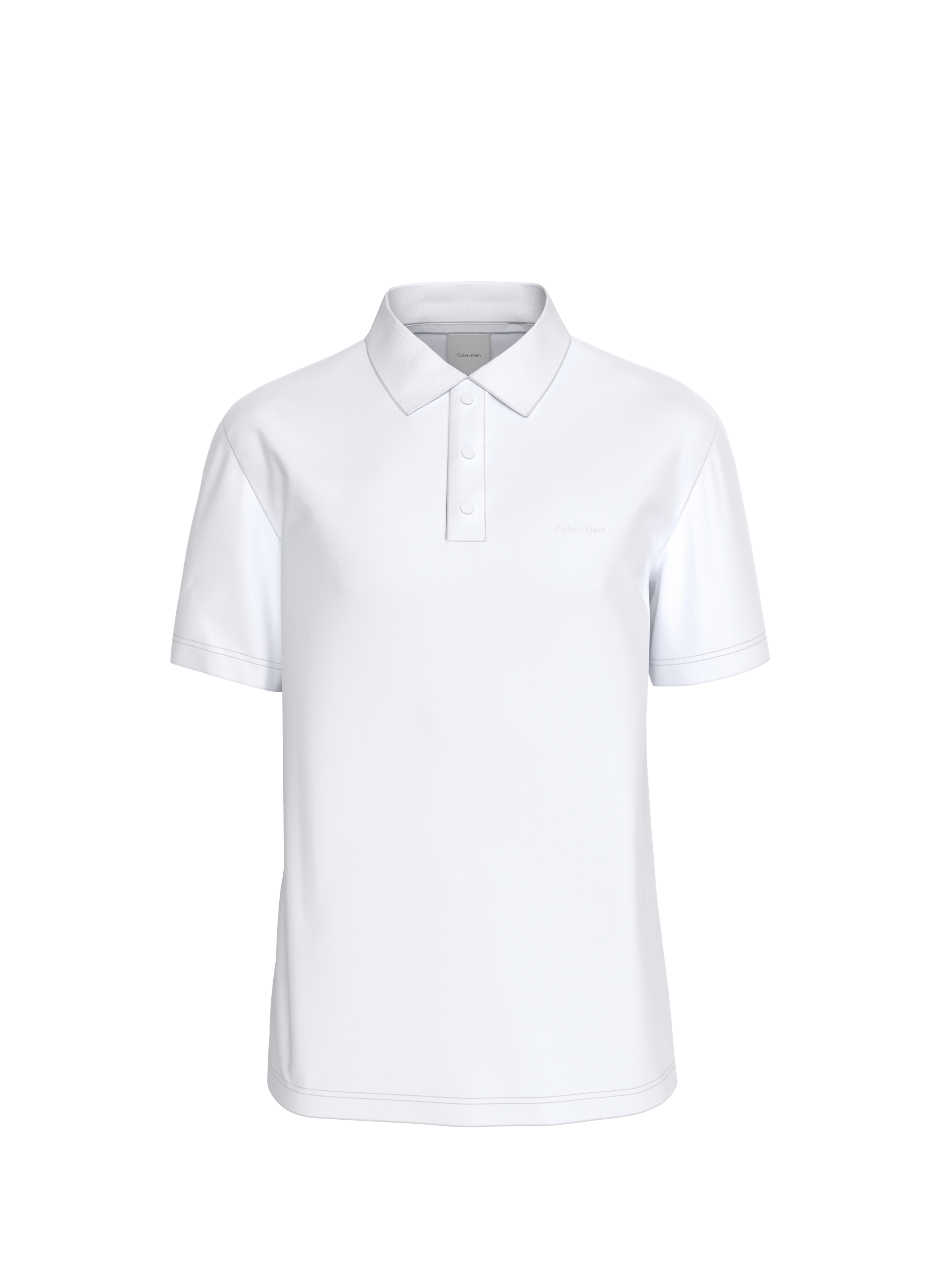 Straight polo in blended BCI cotton CALVIN KLEIN White