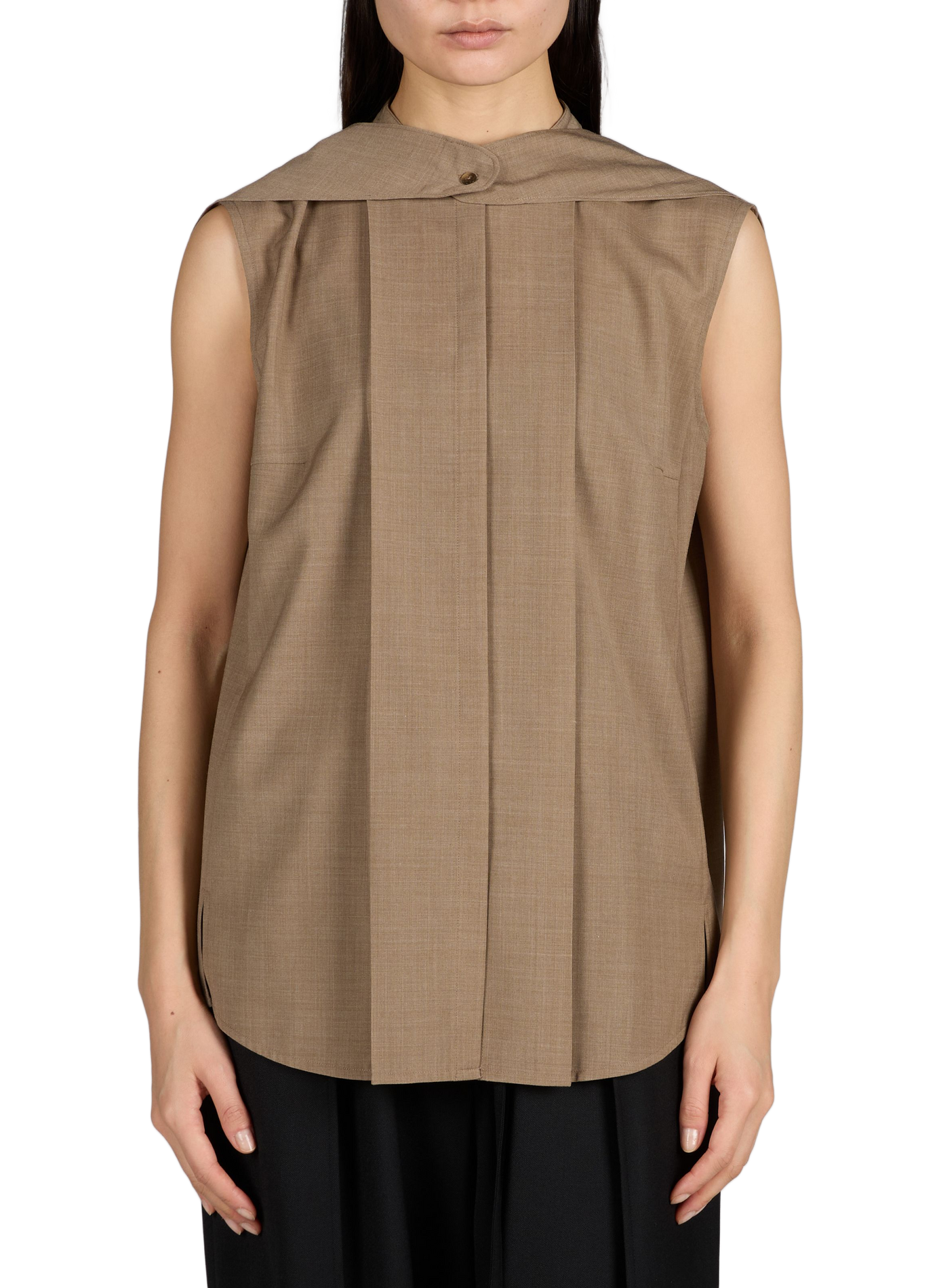 Sleeveless Flowy Shirt LE 17 SEPTEMBRE Brown