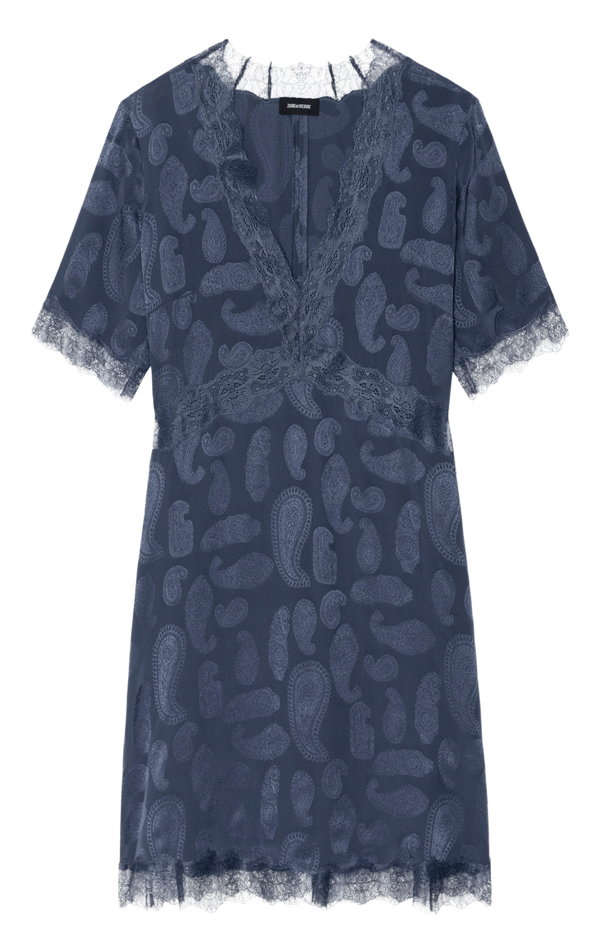 Robe courte droite en soie redoxa ZADIG&VOLTAIRE Bleu