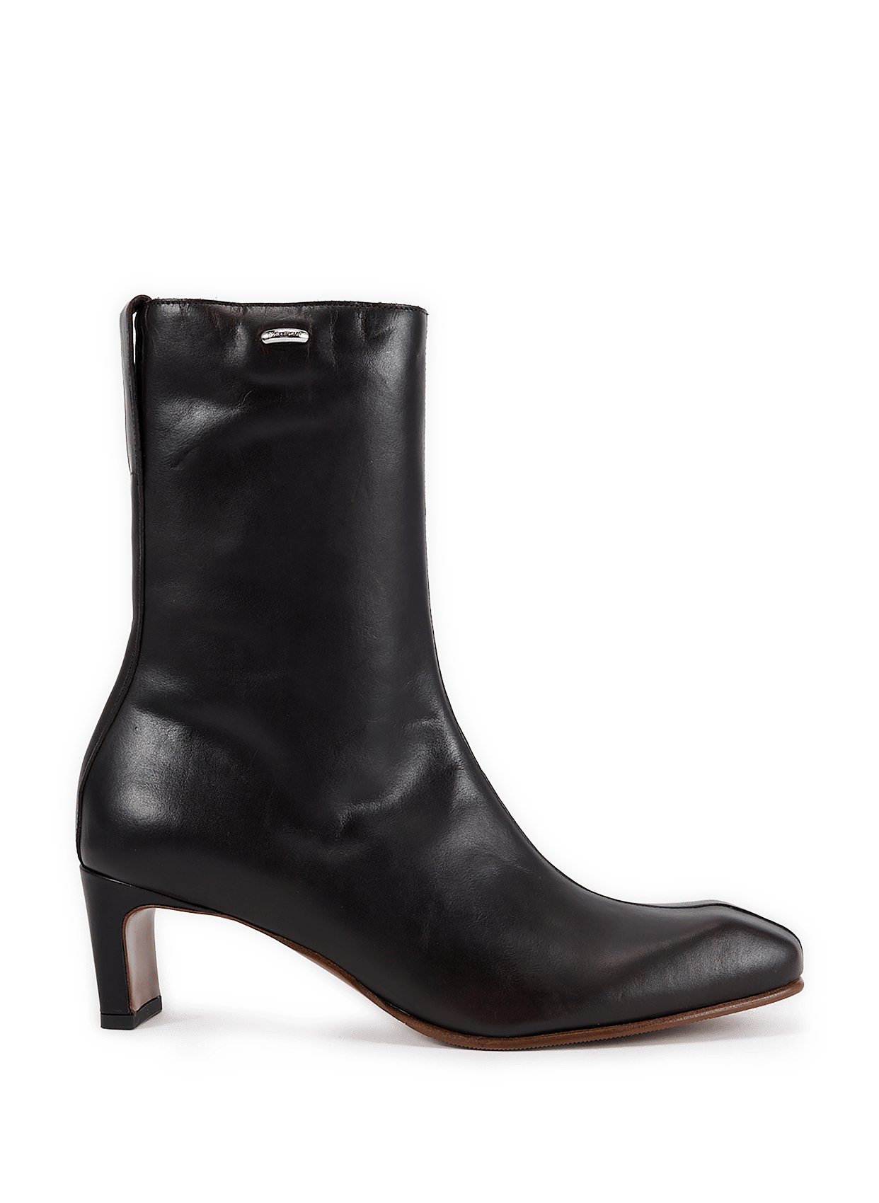 Bottines à talon en cuir OUR LEGACY Marron