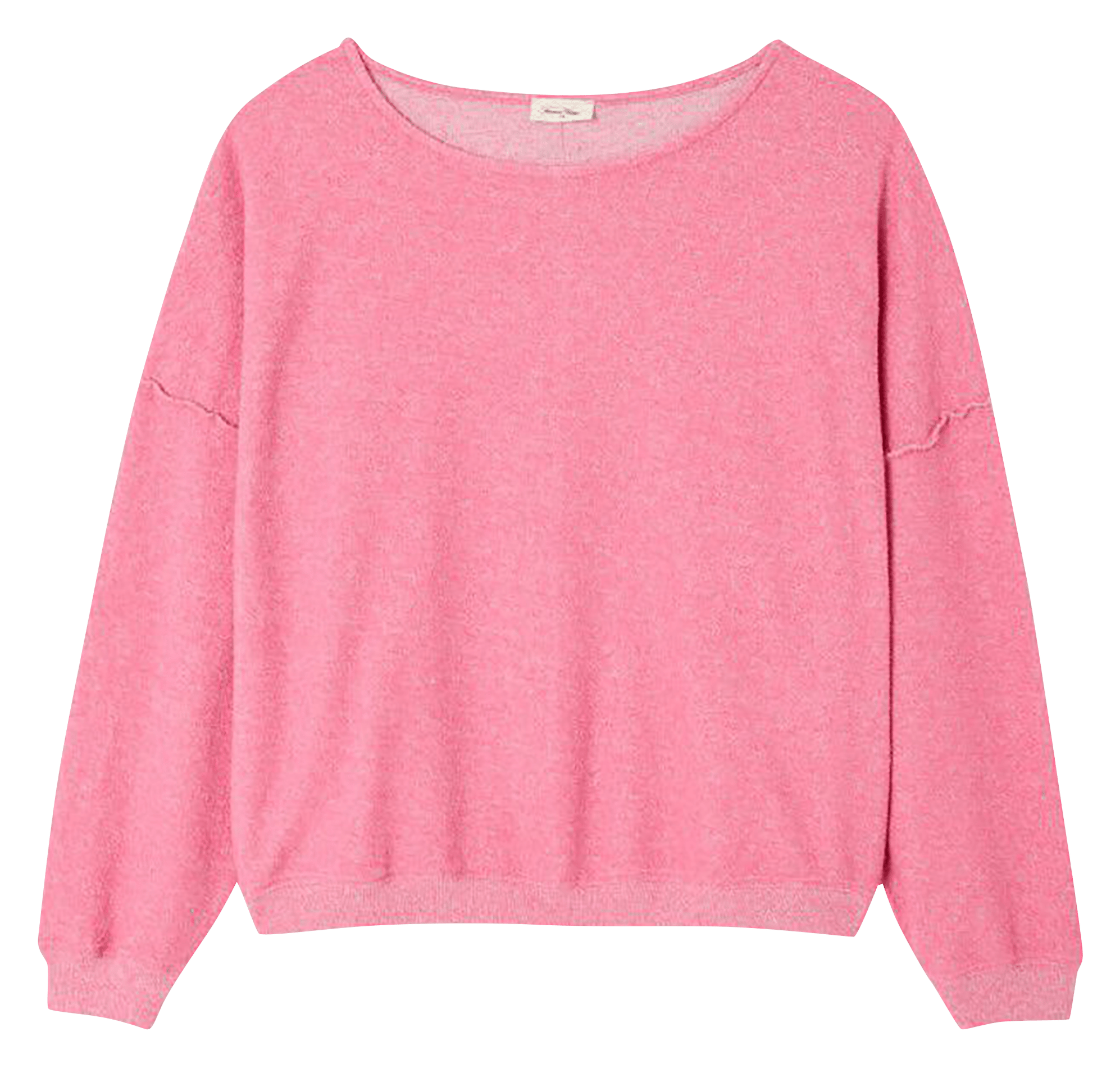 Sweat col bateau droit uni cluway AMERICAN VINTAGE Rose