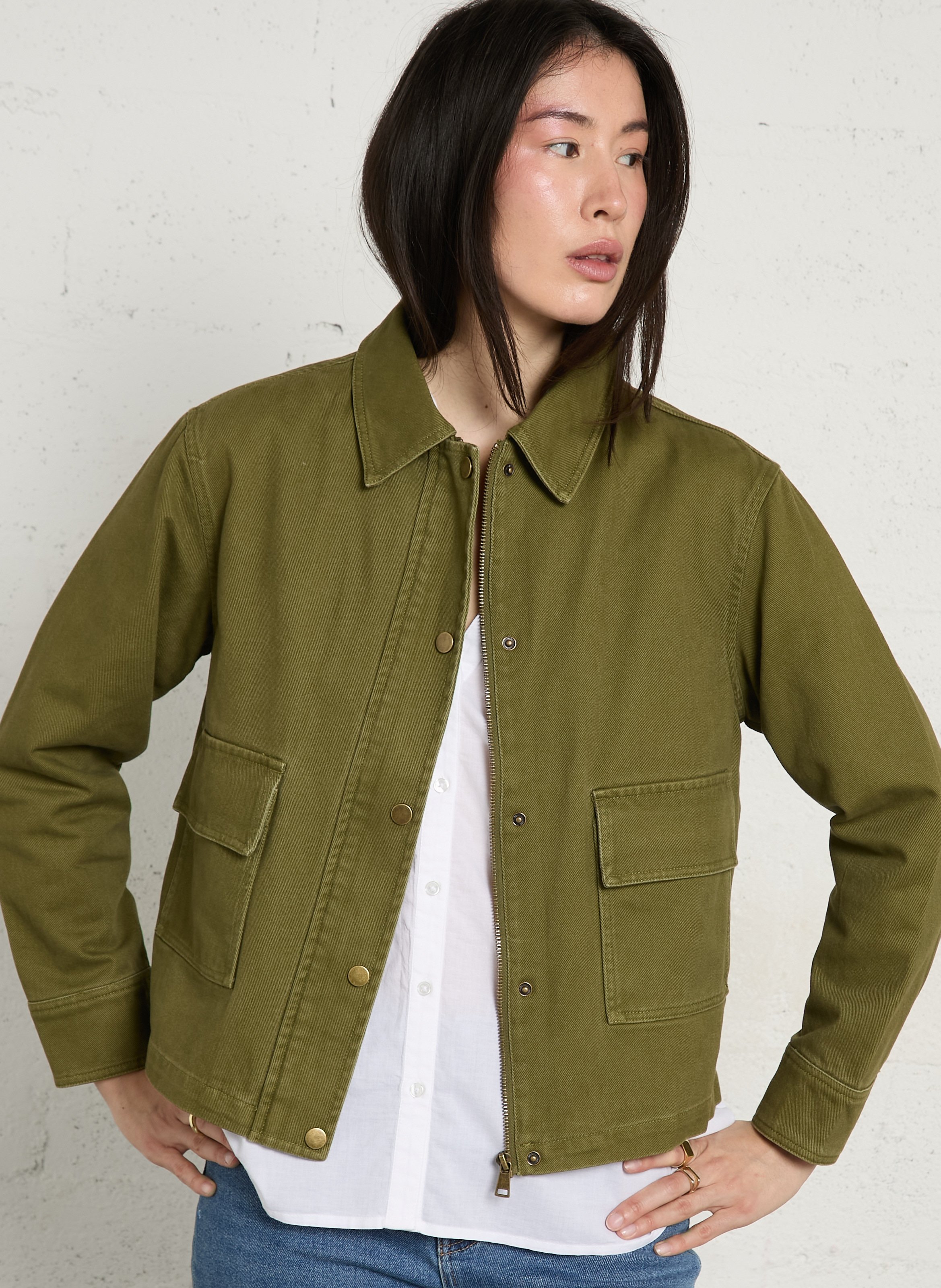 Veste col cassique en coton coco MAISON 123 Vert