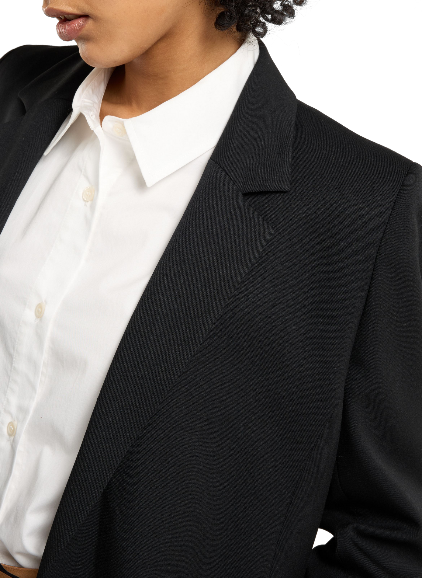 Shoulder-padded blazer SAISON 1865 Black