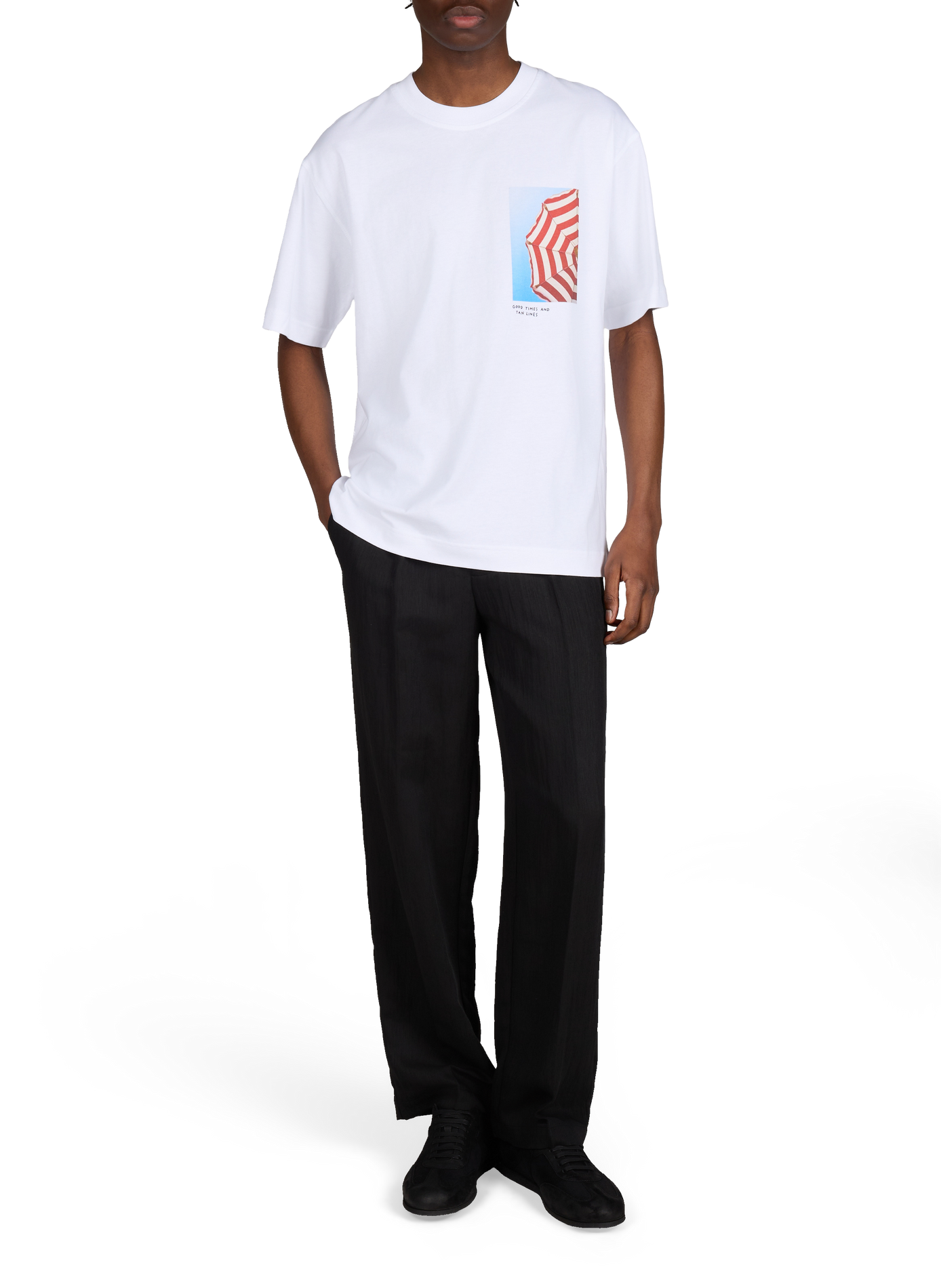 Straight printed cotton T-shirt CLOSED White