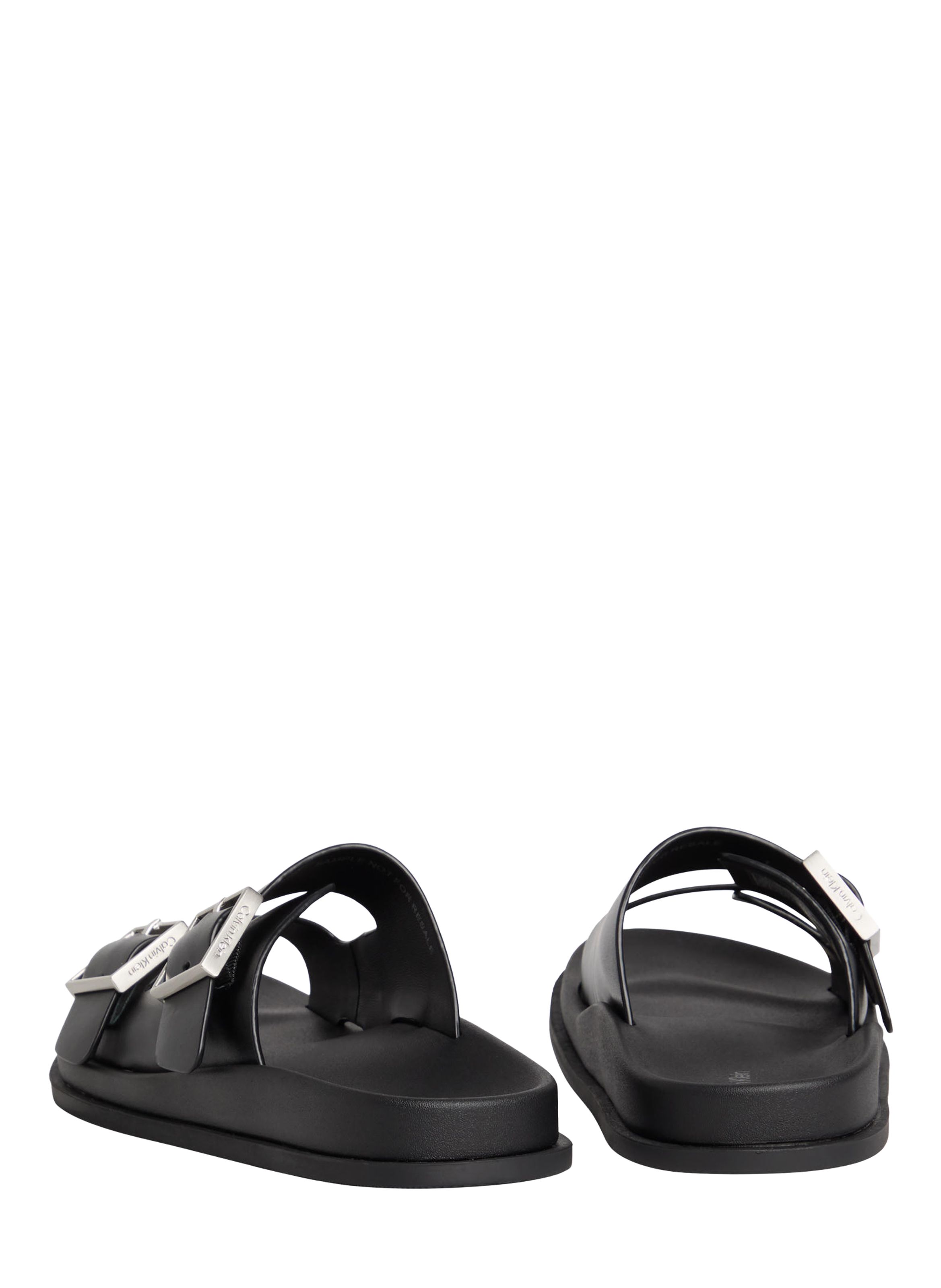 Sandales plates à boucles CALVIN KLEIN Noir