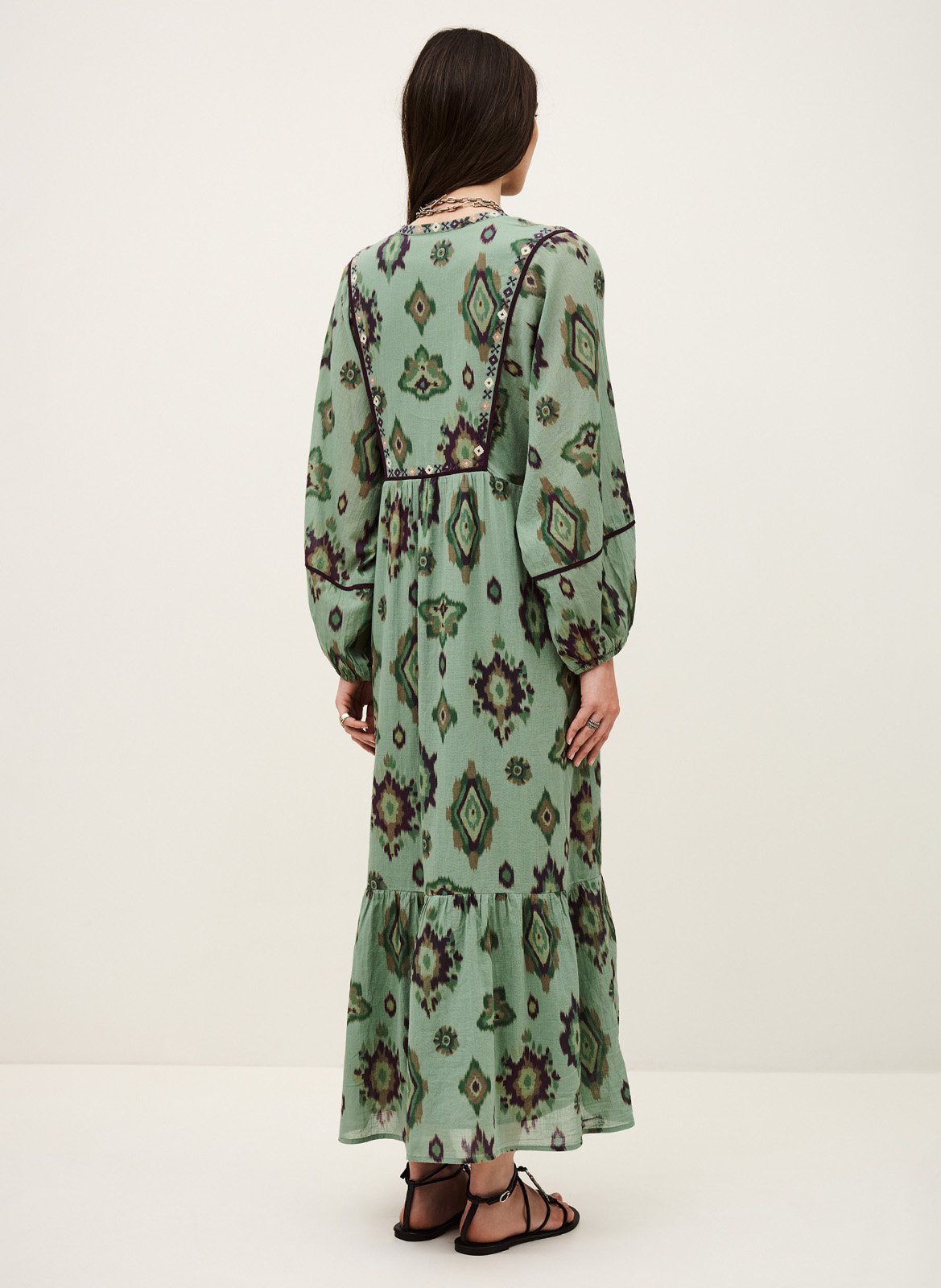 Robe midi imprimée oelia BA&SH Vert