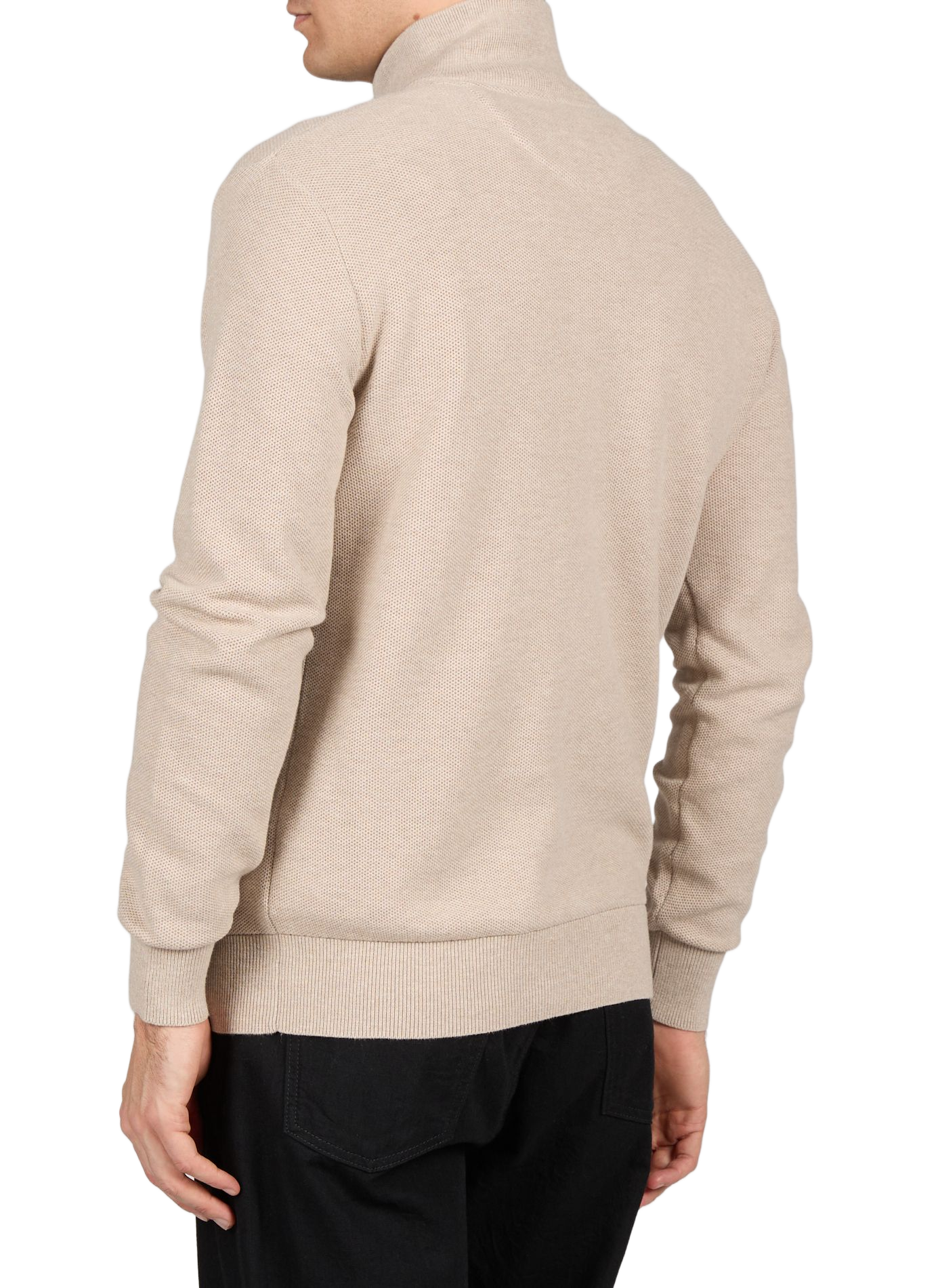 Pull col zip en coton EDEN PARK Beige