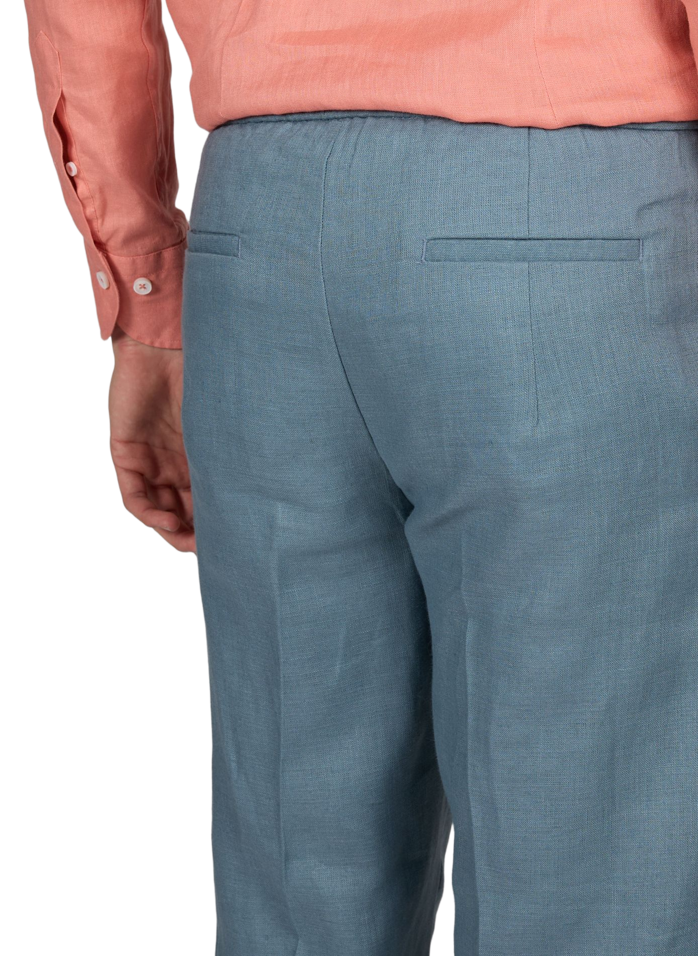 Pantalon uni en lin AURELIEN Vert