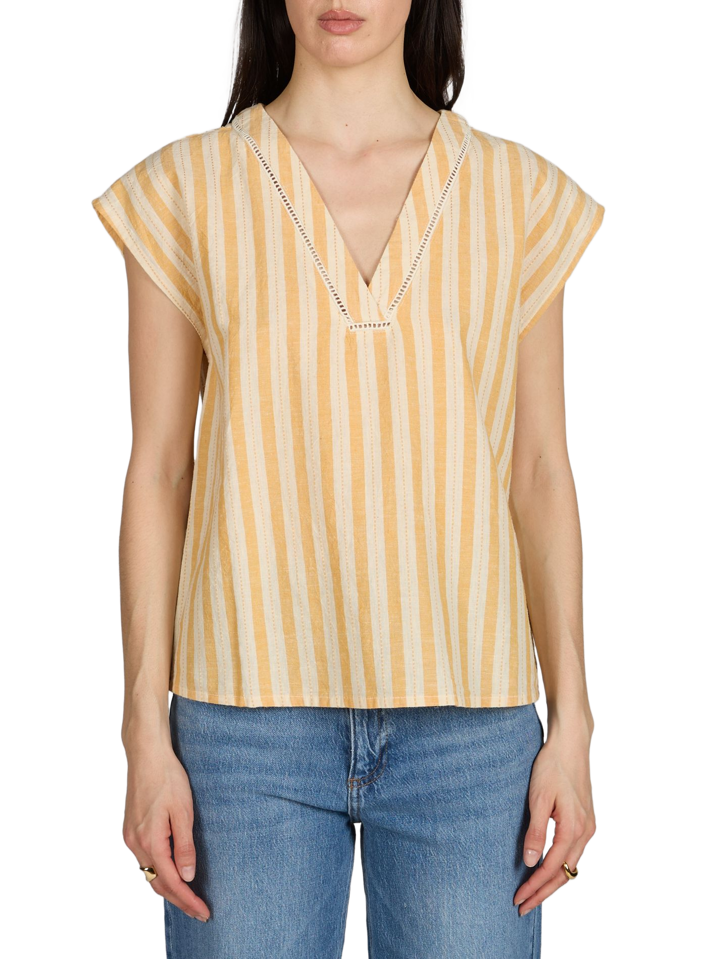 Blouse Viseldia in katoen VILA Beige