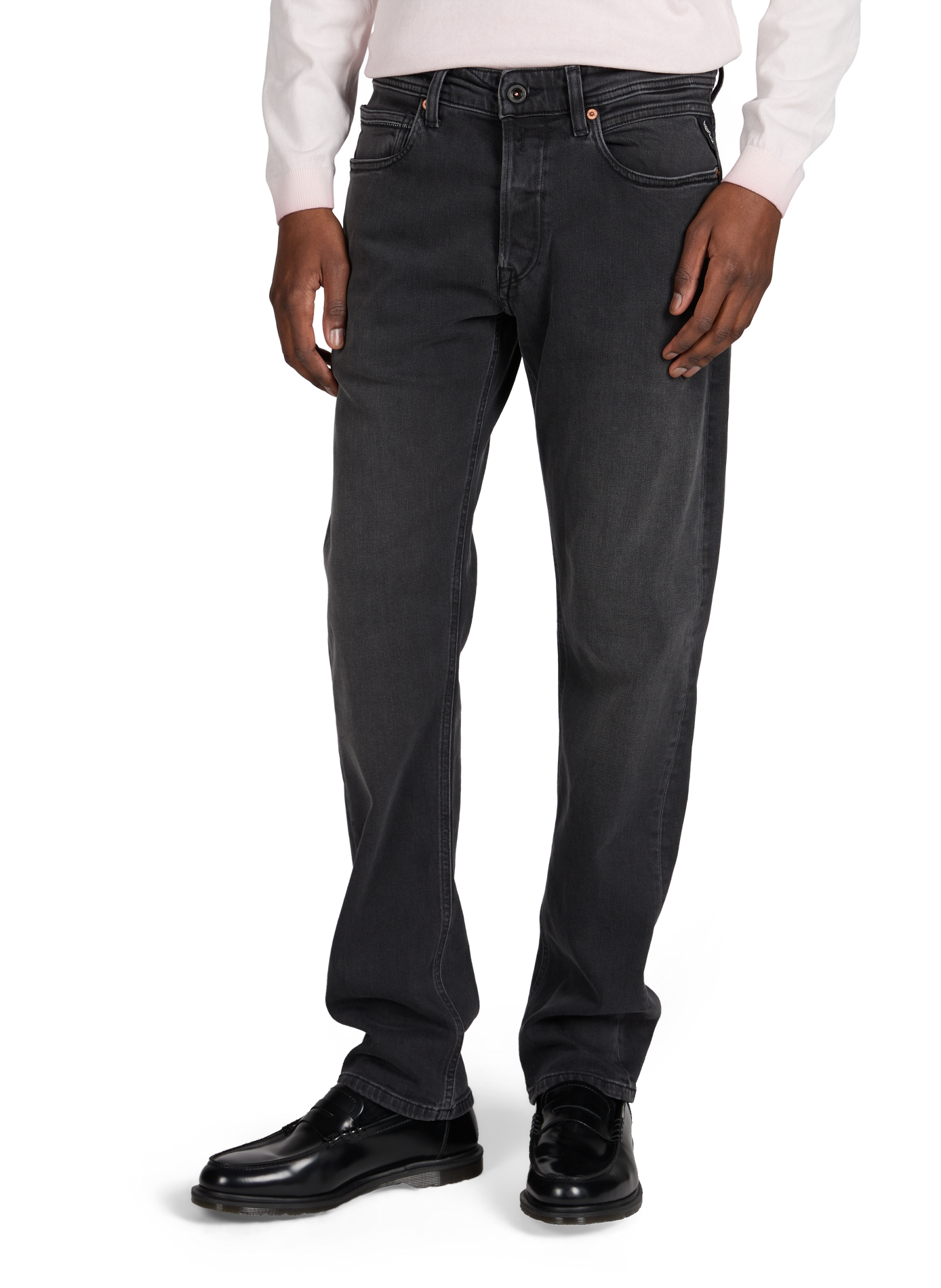 Jean droit en coton mélangé REPLAY Gris