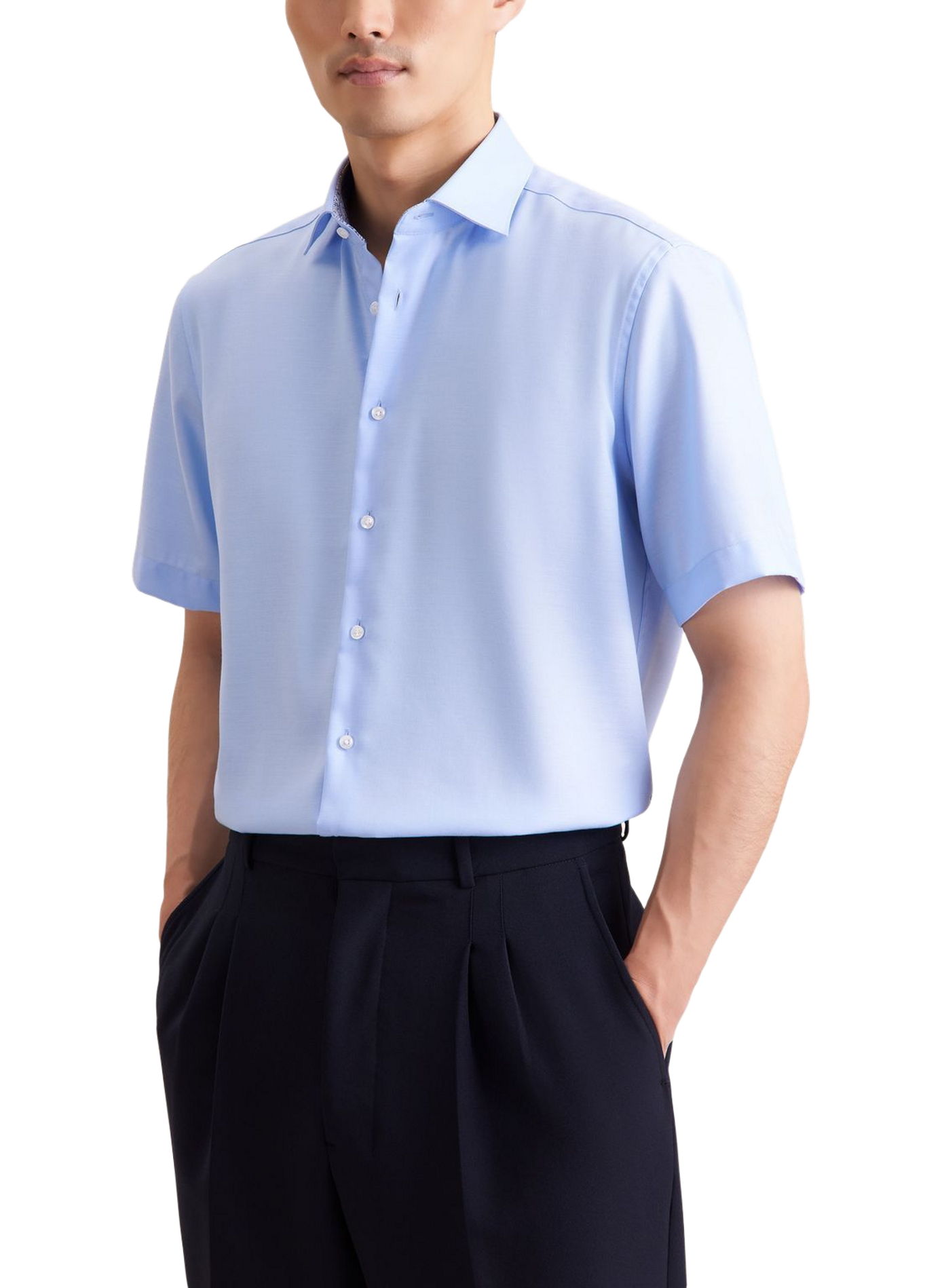 Chemise manches courtes en coton SEIDENSTICKER Bleu