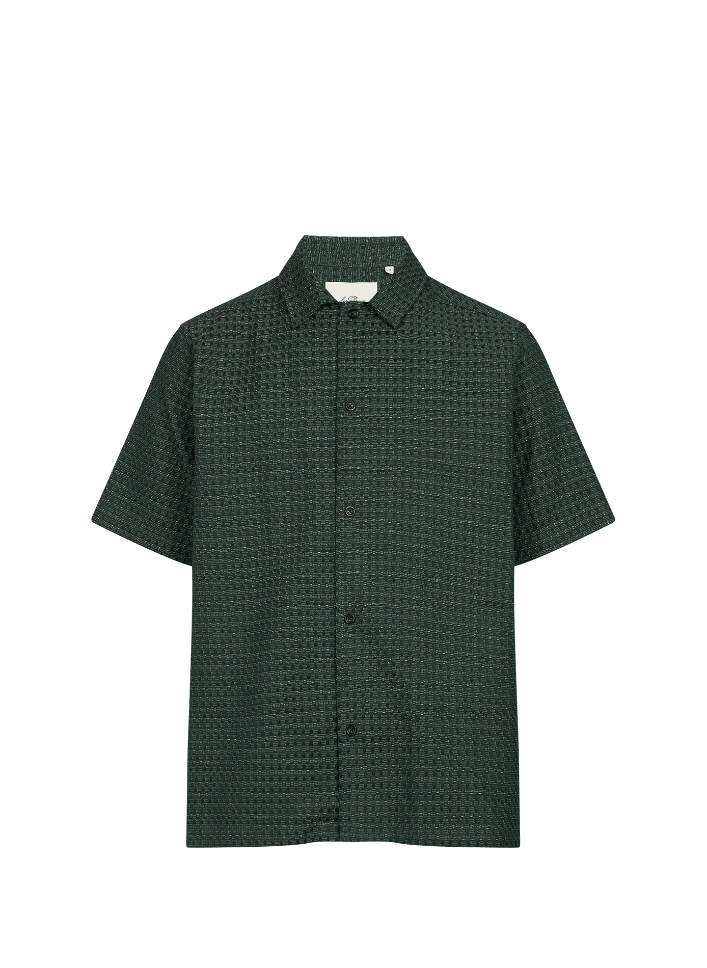 Straight jacquard cotton shirt LES DEUX Green