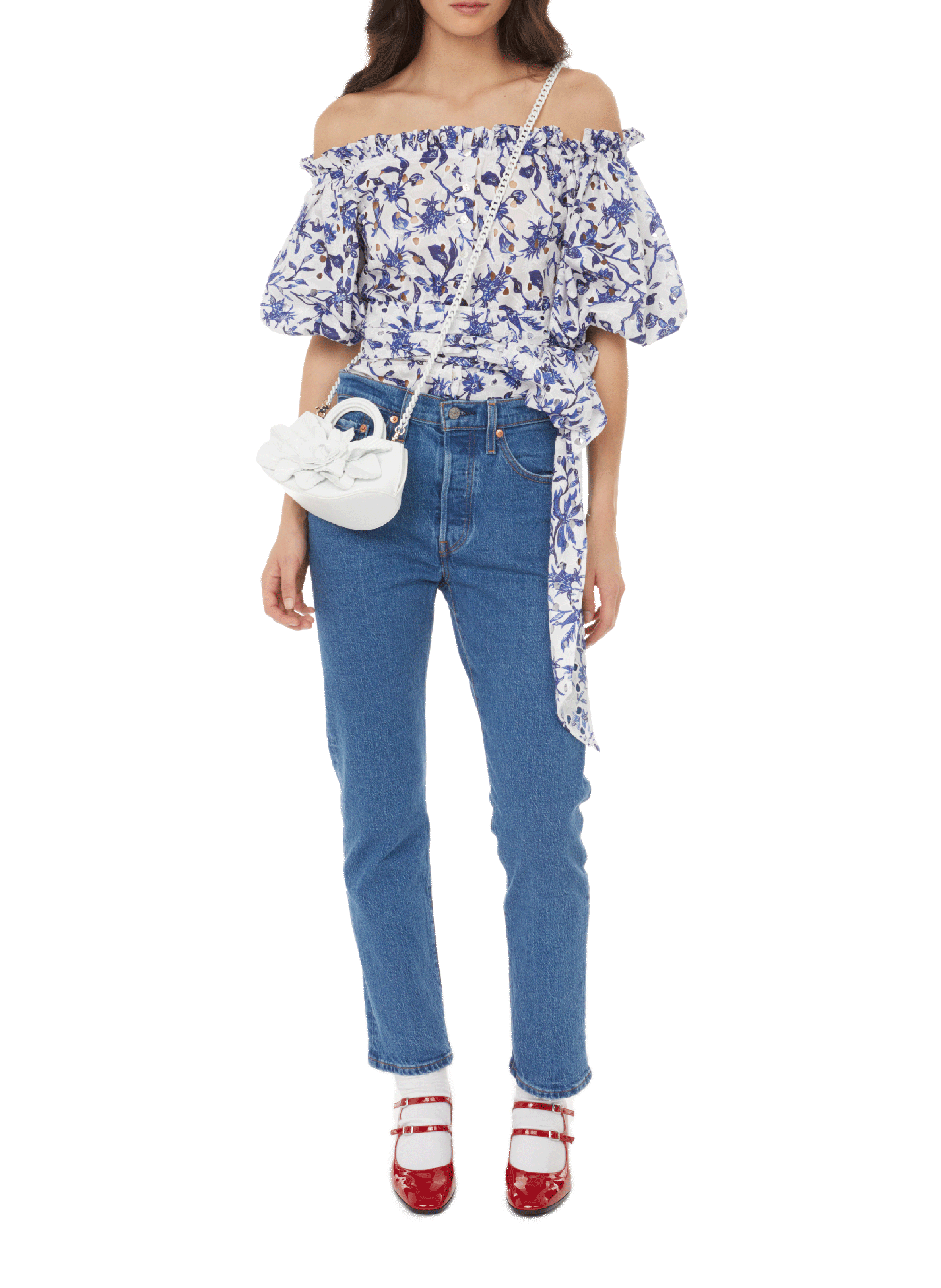 Jean 501 cropped LEVI'S Bleu