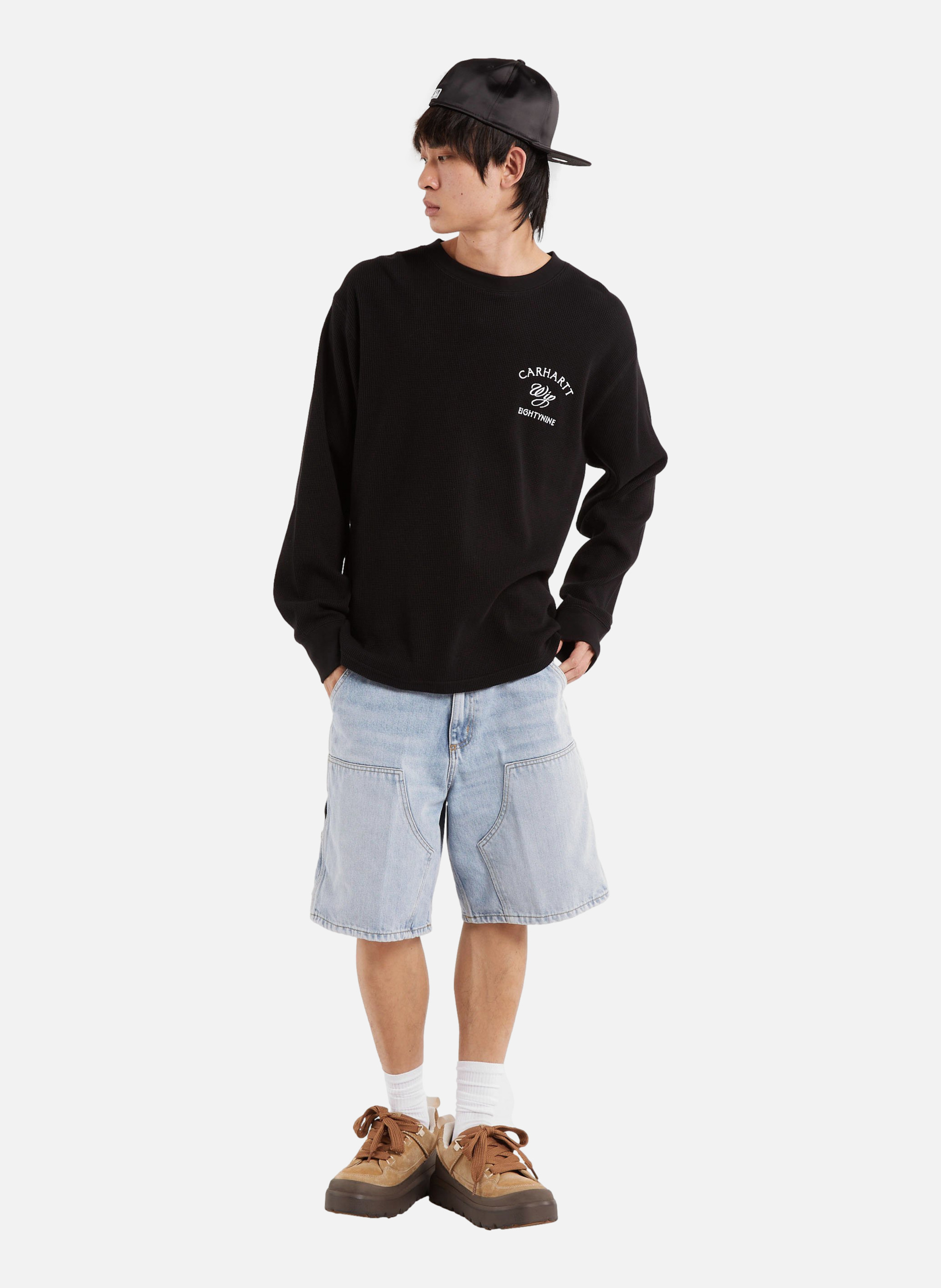 T-shirt l/s eightynine waffle t-shirt CARHARTT WIP Noir